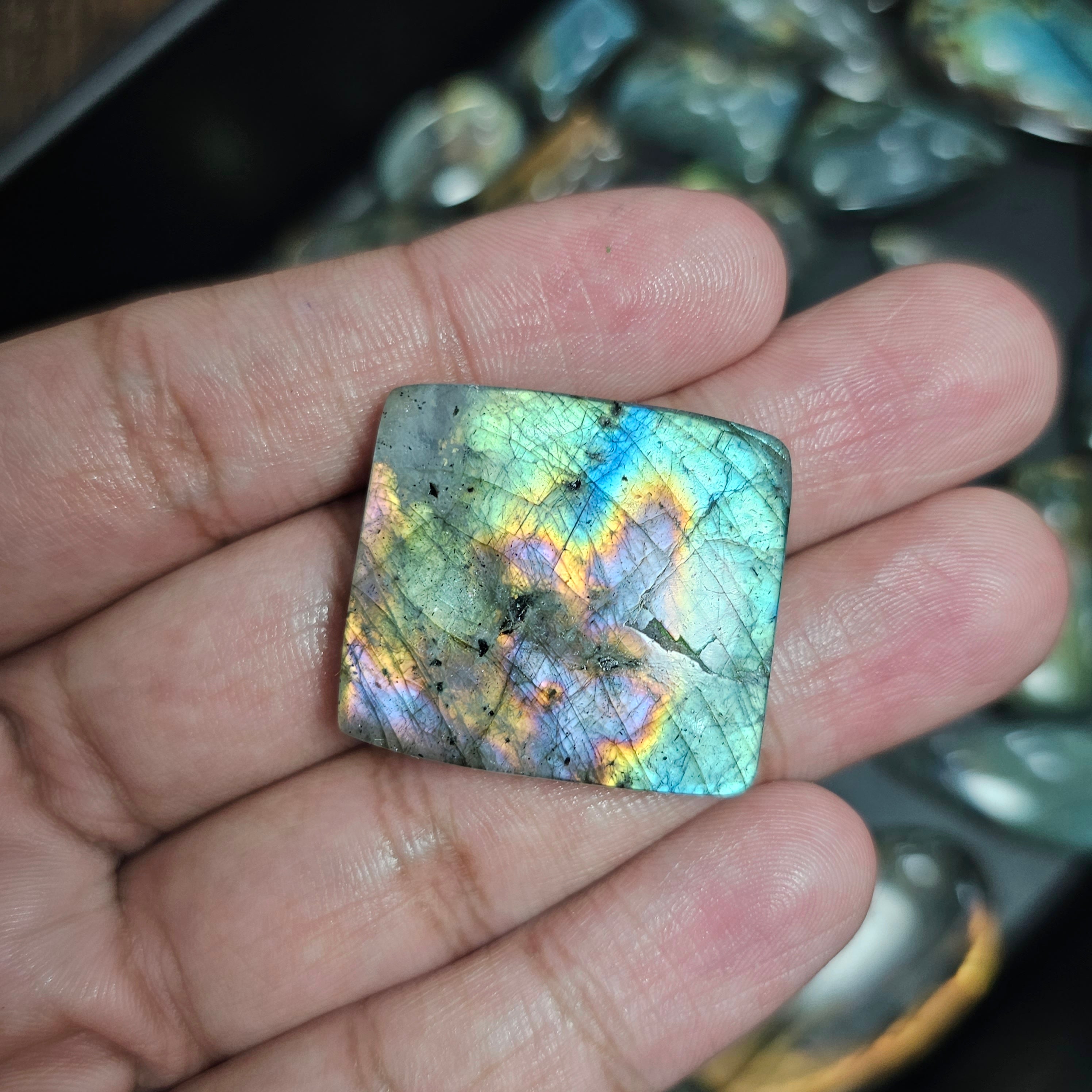 10 Pcs Spectrolite Cabochon from Finland | 30-60mm Sizes - The LabradoriteKing