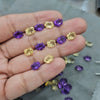12 Pcs of Amethyst and Citrine carved | 9mm - The LabradoriteKing