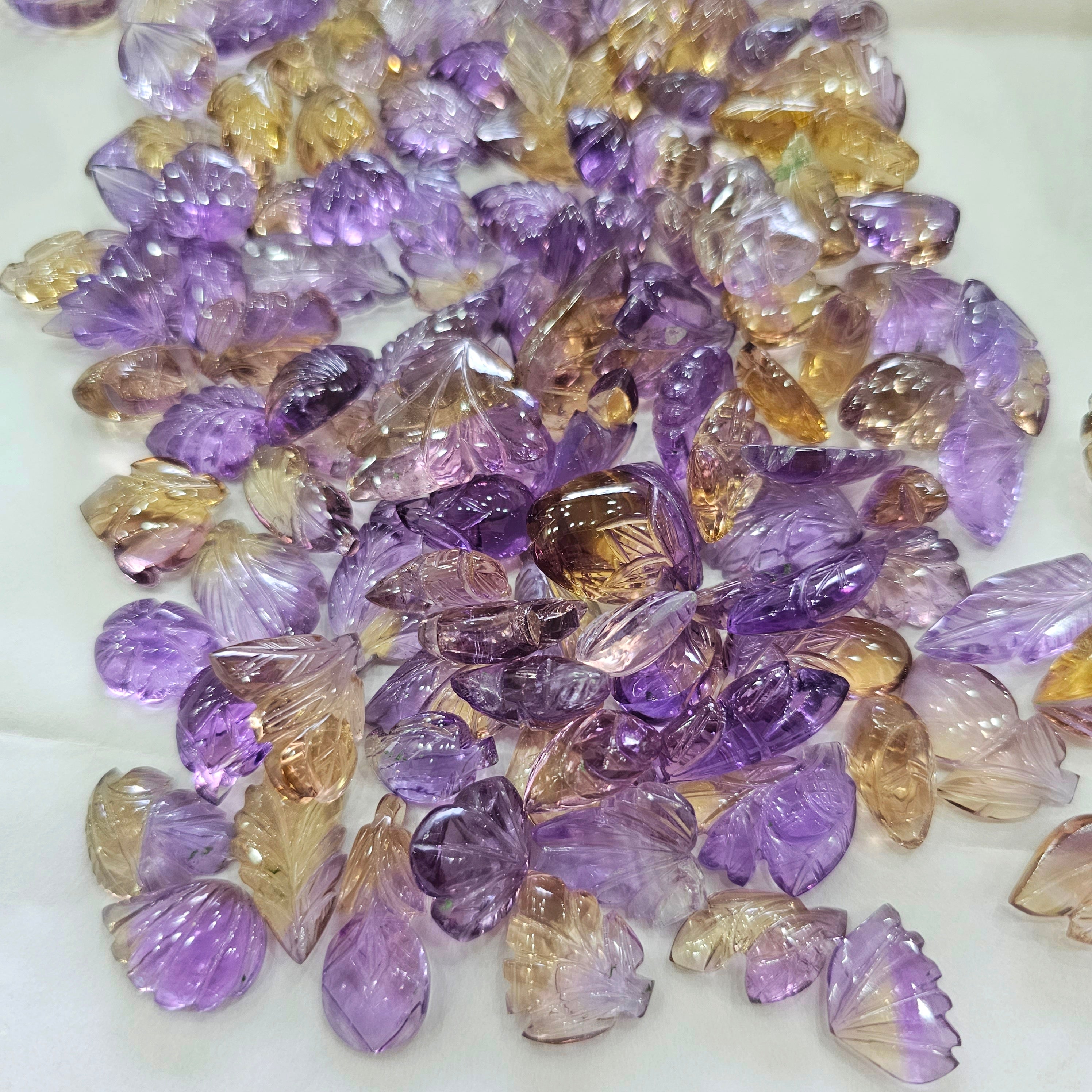 5 Pcs Ametrine carved | 15 to 20mm - The LabradoriteKing