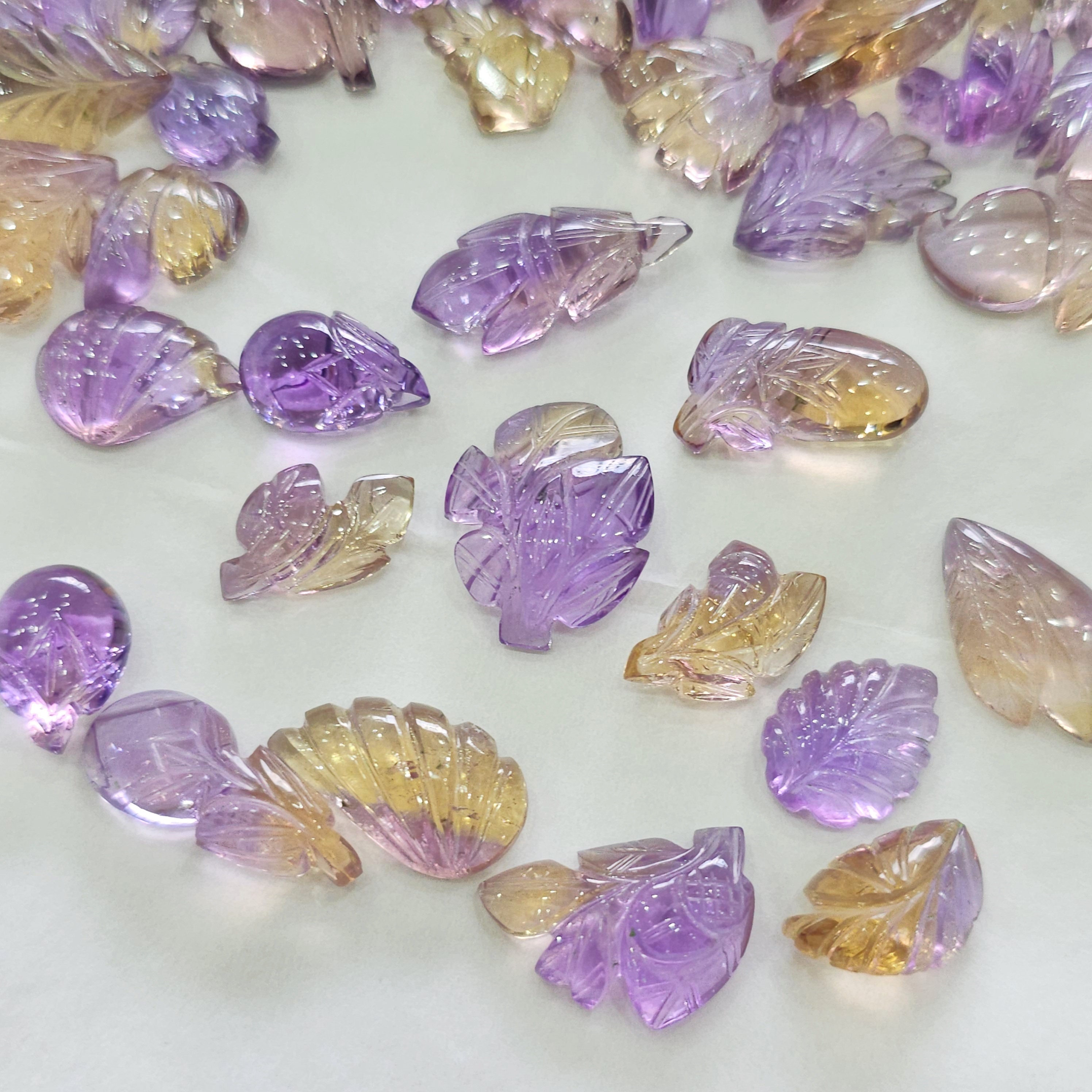 5 Pcs Ametrine carved | 15 to 20mm - The LabradoriteKing