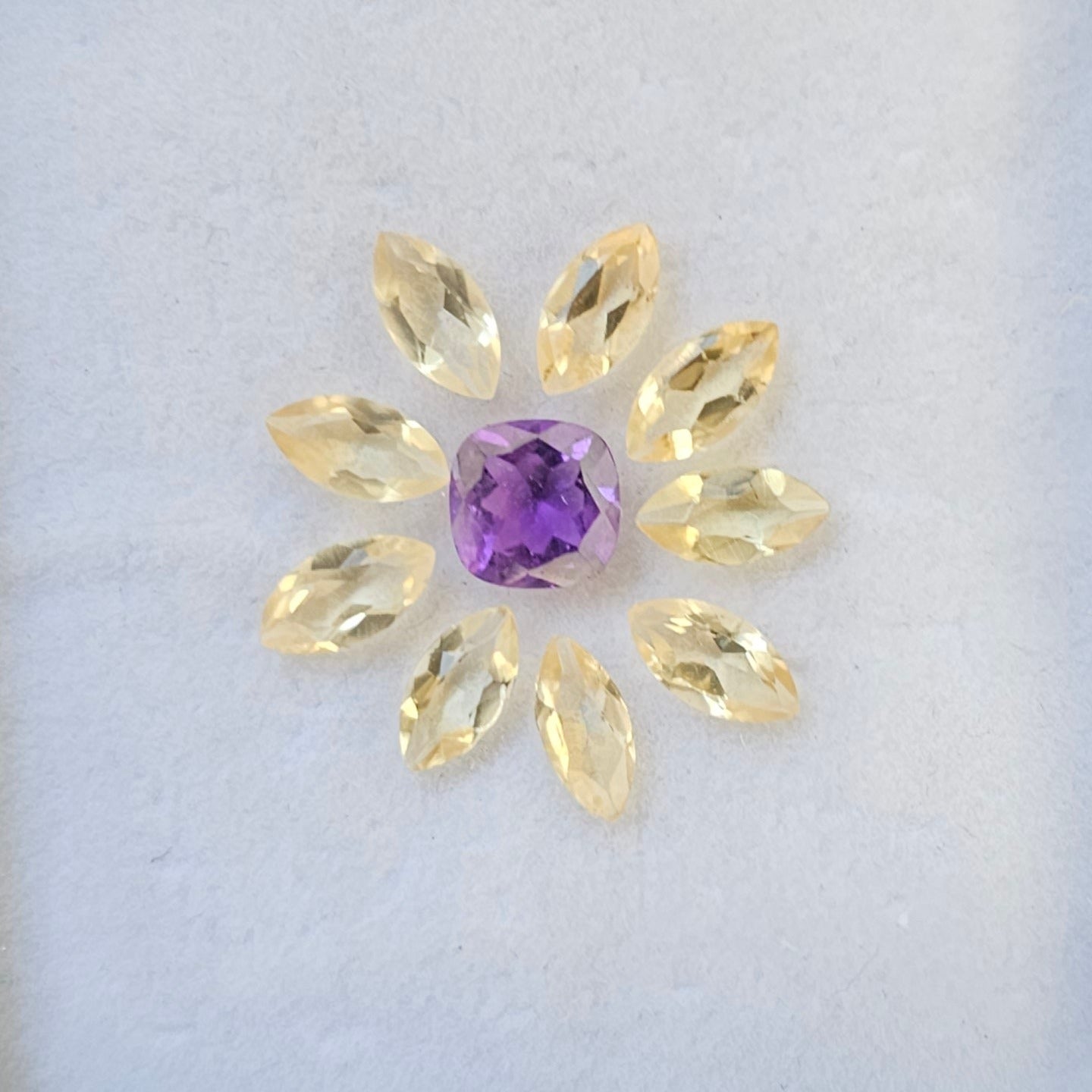 10 Pcs Natural Citrine And Amethyst Faceted Gemstone Shape: Cushion And Marquise| Size: 7-8mm - The LabradoriteKing