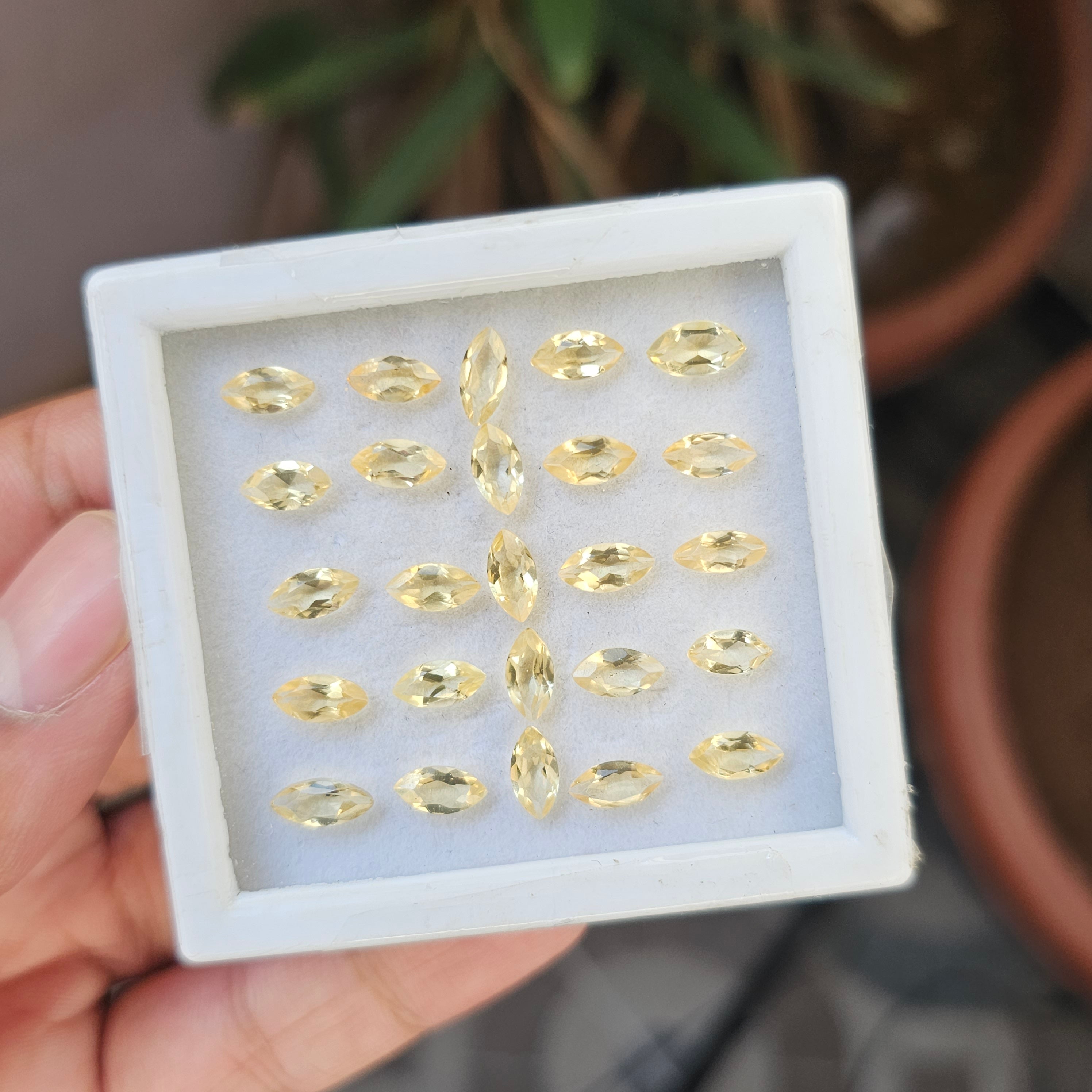 25 Pcs Natural Citrine Faceted Gemstone Shape: Marquise  | Size: 7-8mm - The LabradoriteKing