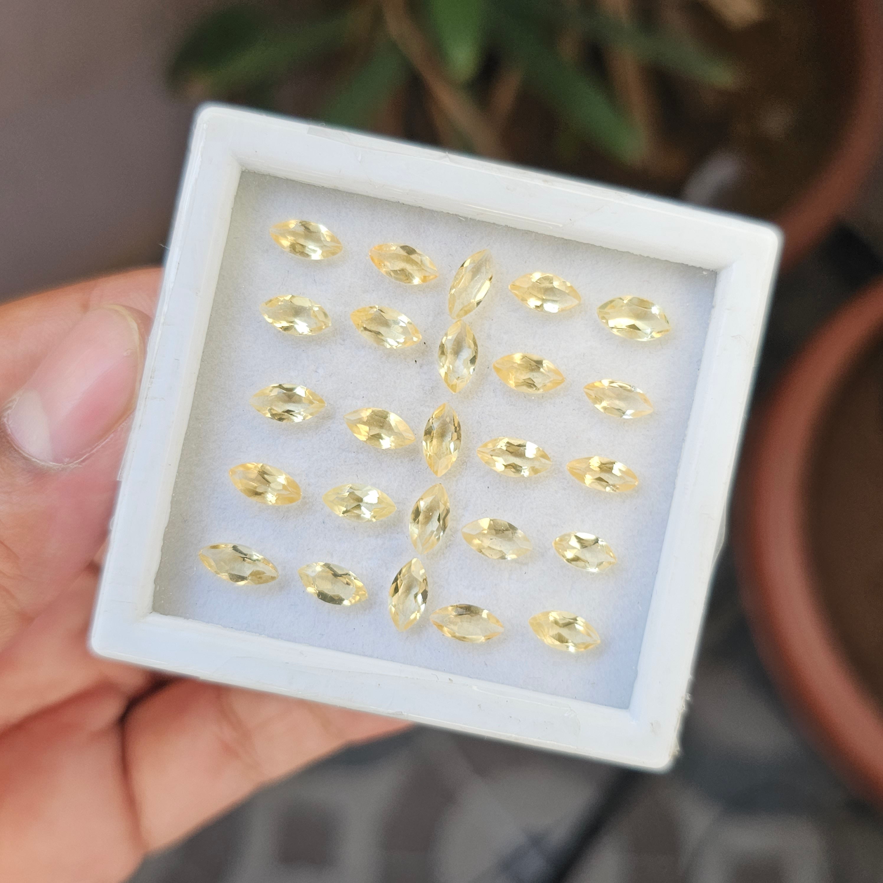 25 Pcs Natural Citrine Faceted Gemstone Shape: Marquise  | Size: 7-8mm - The LabradoriteKing