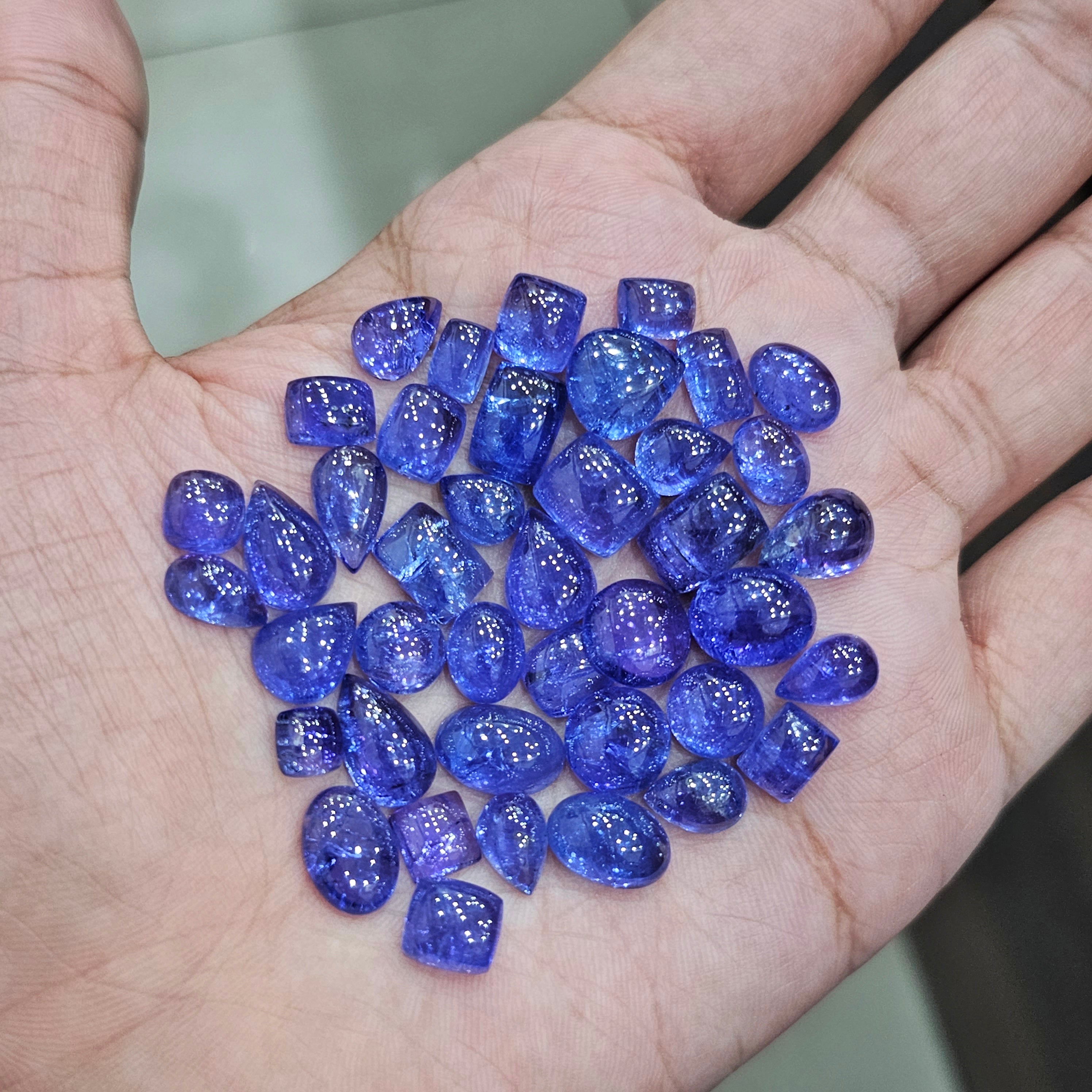 Natural Tanzanite Cabochons | 10mm sizes | Choose your shape - The LabradoriteKing