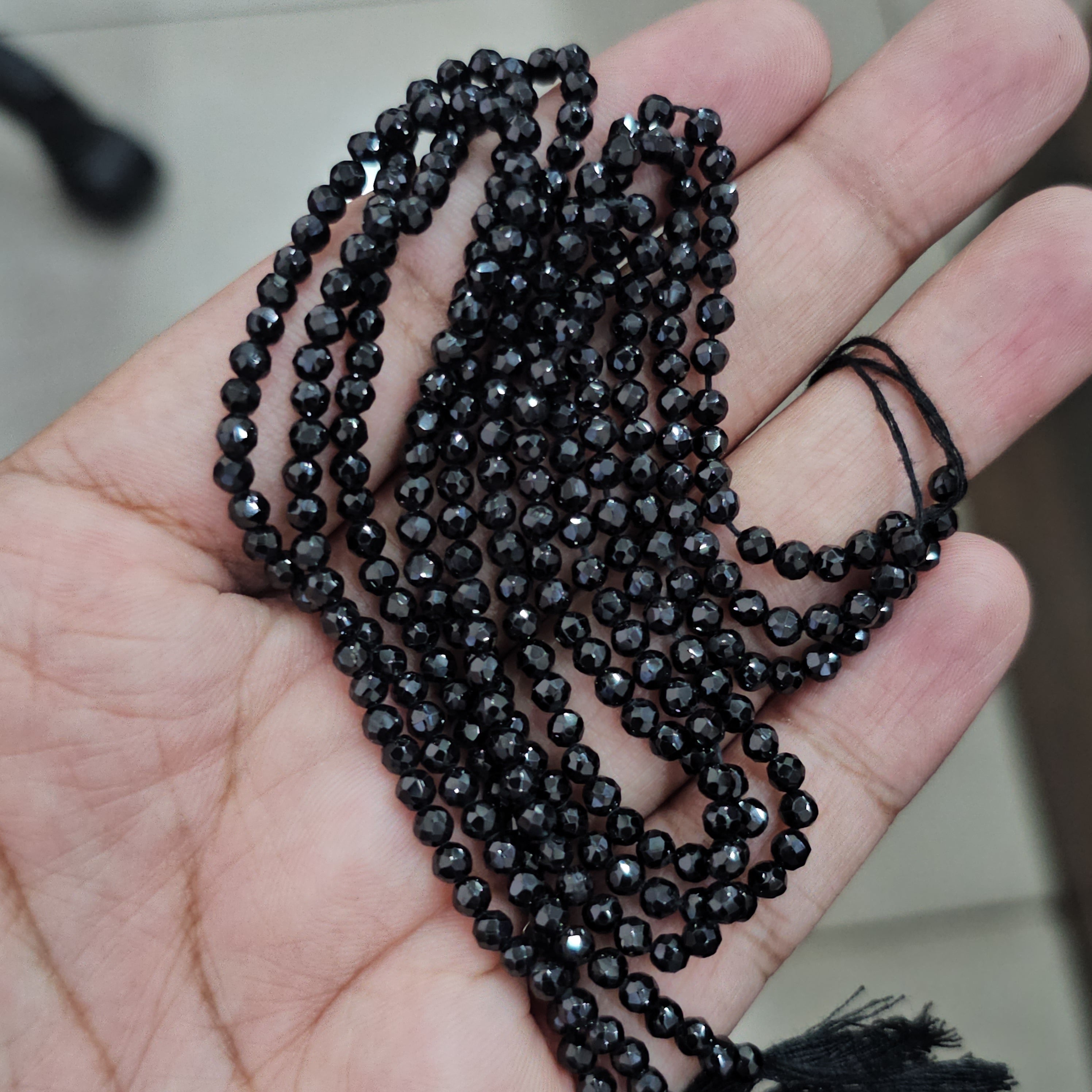 Natural Black Spinal Round Shape Gemstone Beads Size: 3mm - The LabradoriteKing
