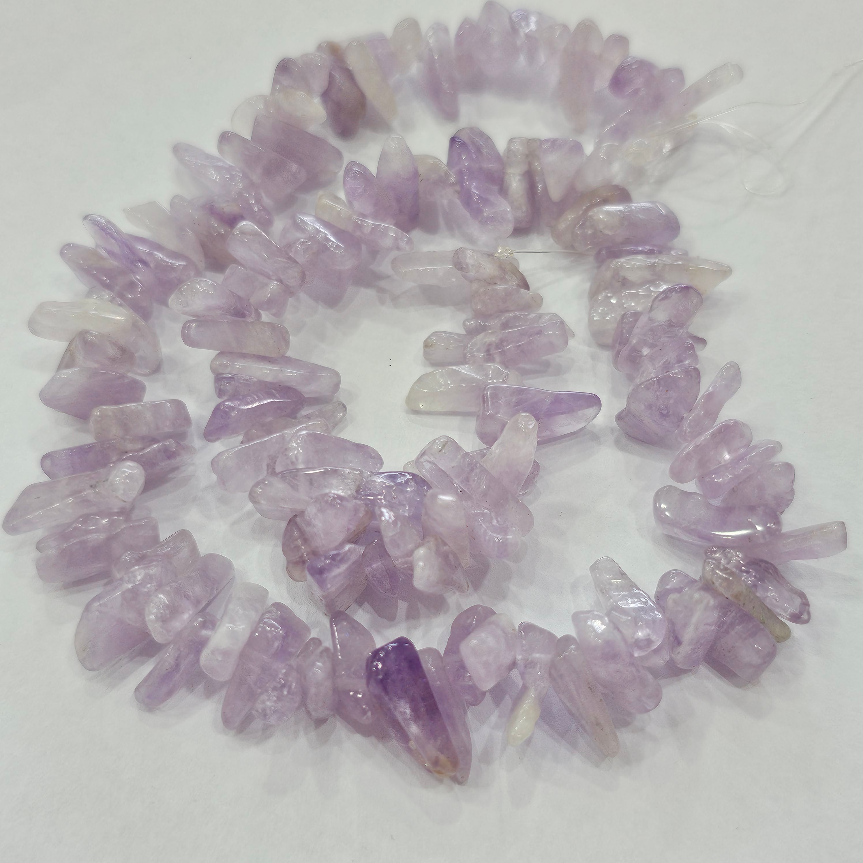 15 Inches Of 1 Line Natural Pink Amethyst Gemstone Fancy Beads Size: 10-16mm - The LabradoriteKing