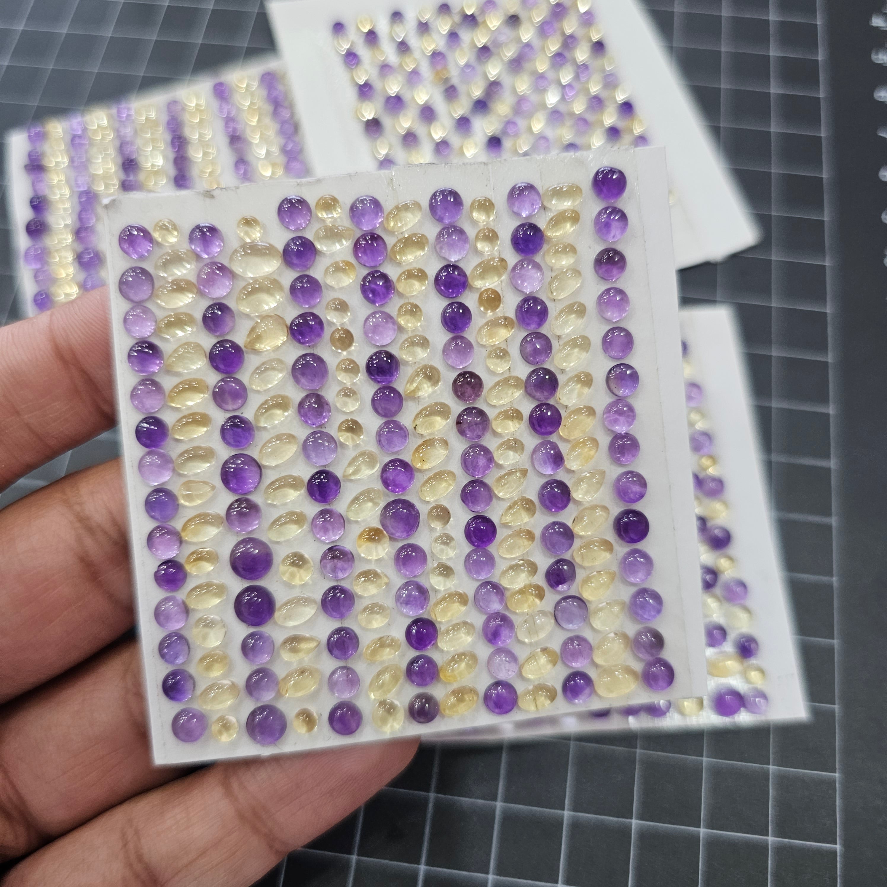1 Card Natural Citrine Amethyst Cabochon Gemstone Mix Shape| Size: 2-5mm - The LabradoriteKing