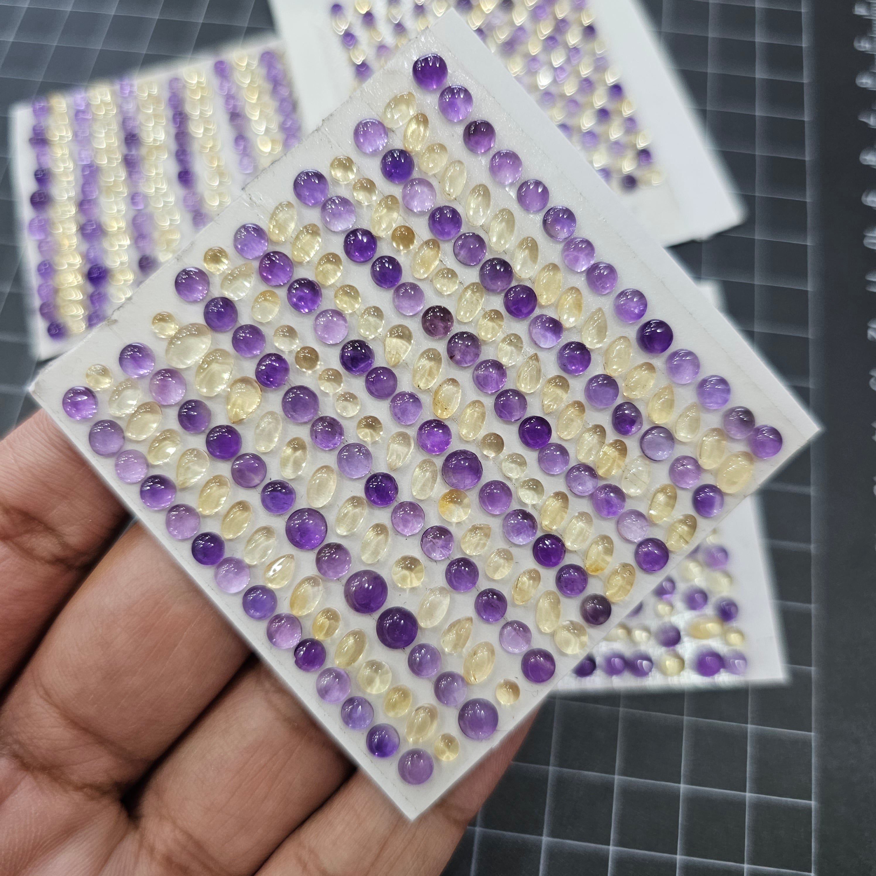 1 Card Natural Citrine Amethyst Cabochon Gemstone Mix Shape| Size: 2-5mm - The LabradoriteKing