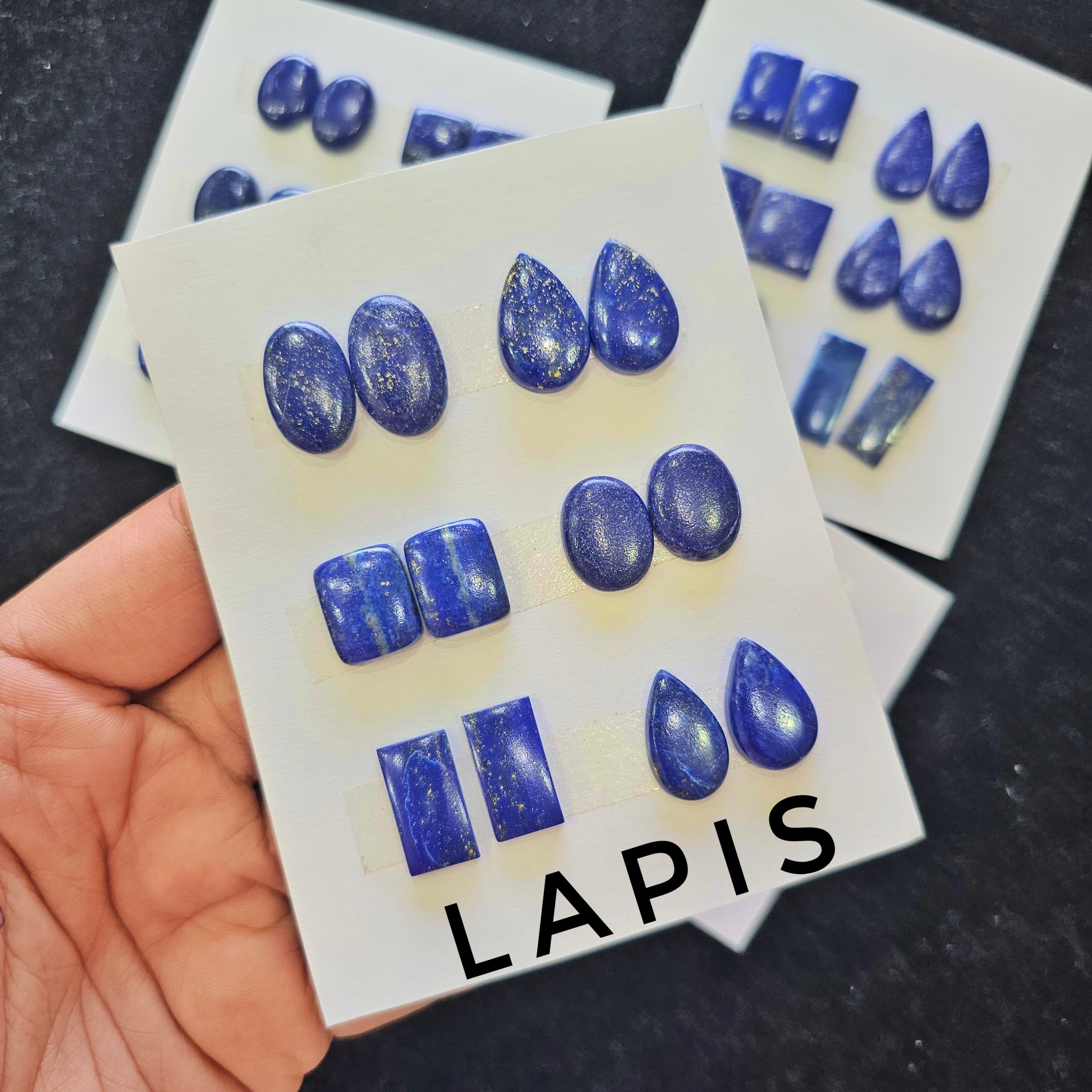 1 Card Natural Lapis Lazuli Cabochon Gemstone Mix Shape| Size:19-24mm - The LabradoriteKing