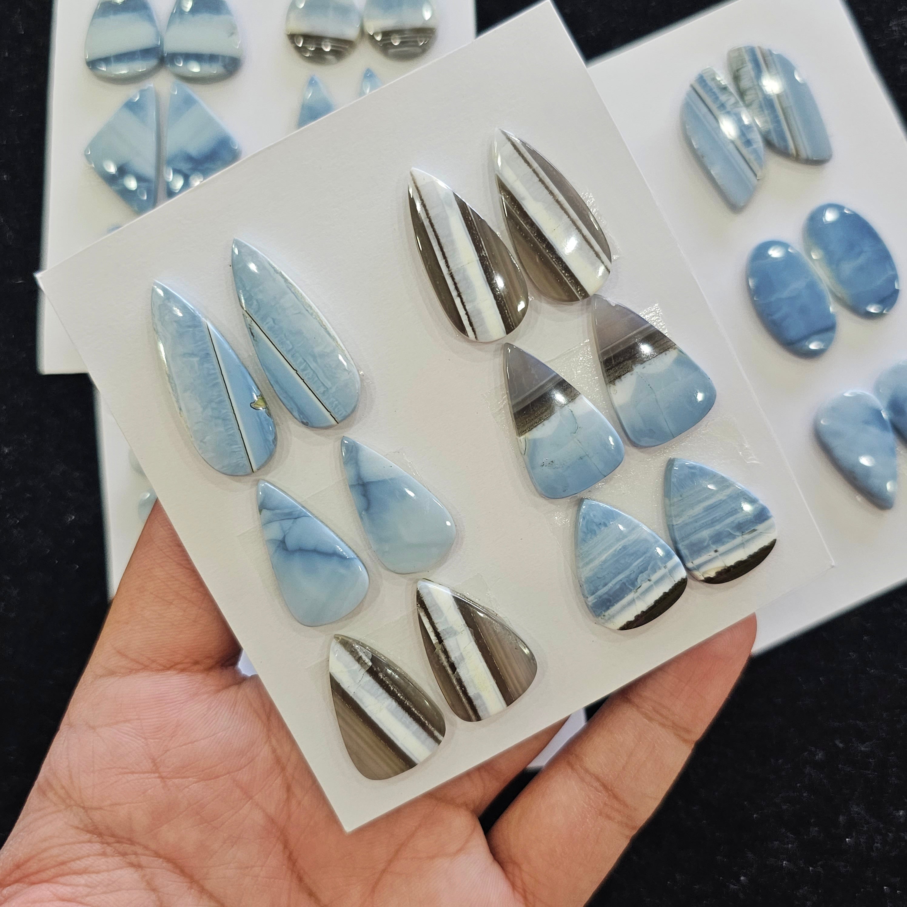 1 Card Natural Blue Opal Cabochon Gemstone Mix Shape| Size:16-28mm - The LabradoriteKing