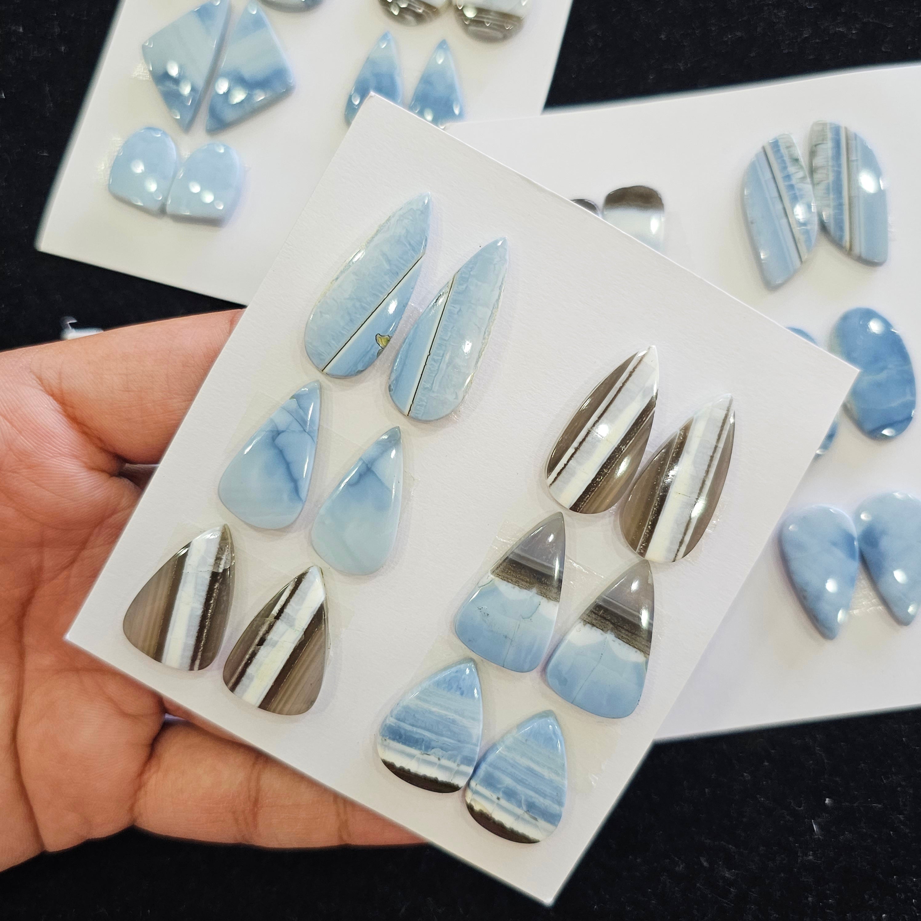 1 Card Natural Blue Opal Cabochon Gemstone Mix Shape| Size:16-28mm - The LabradoriteKing