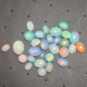 29 Pcs Natural Opal Cabochon Gemstone Shape: Round & Oval| Size: 5-10mm - The LabradoriteKing