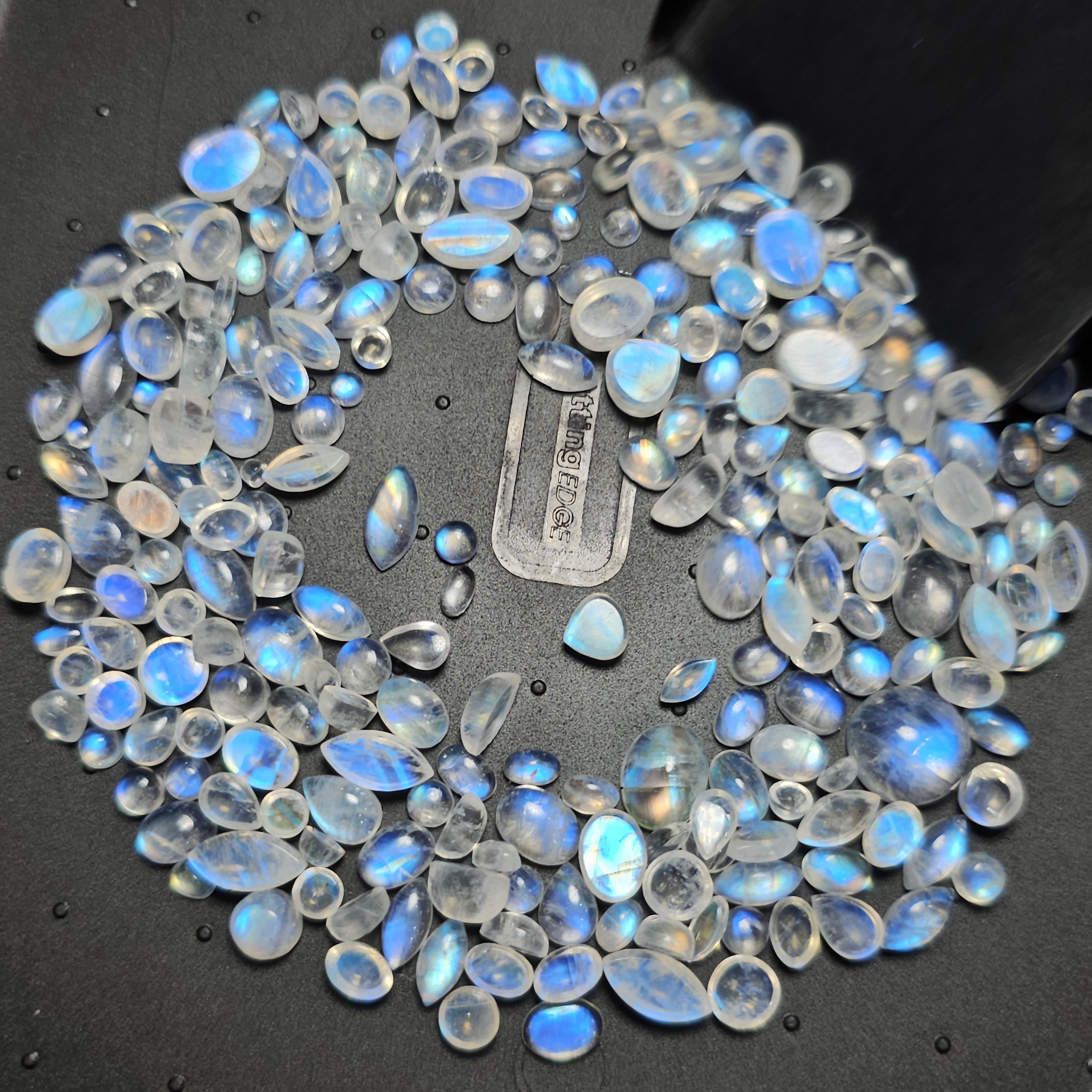 50 Pcs of Good Quality Rainbow Moonstone Cabochons | 3-10mm - The LabradoriteKing