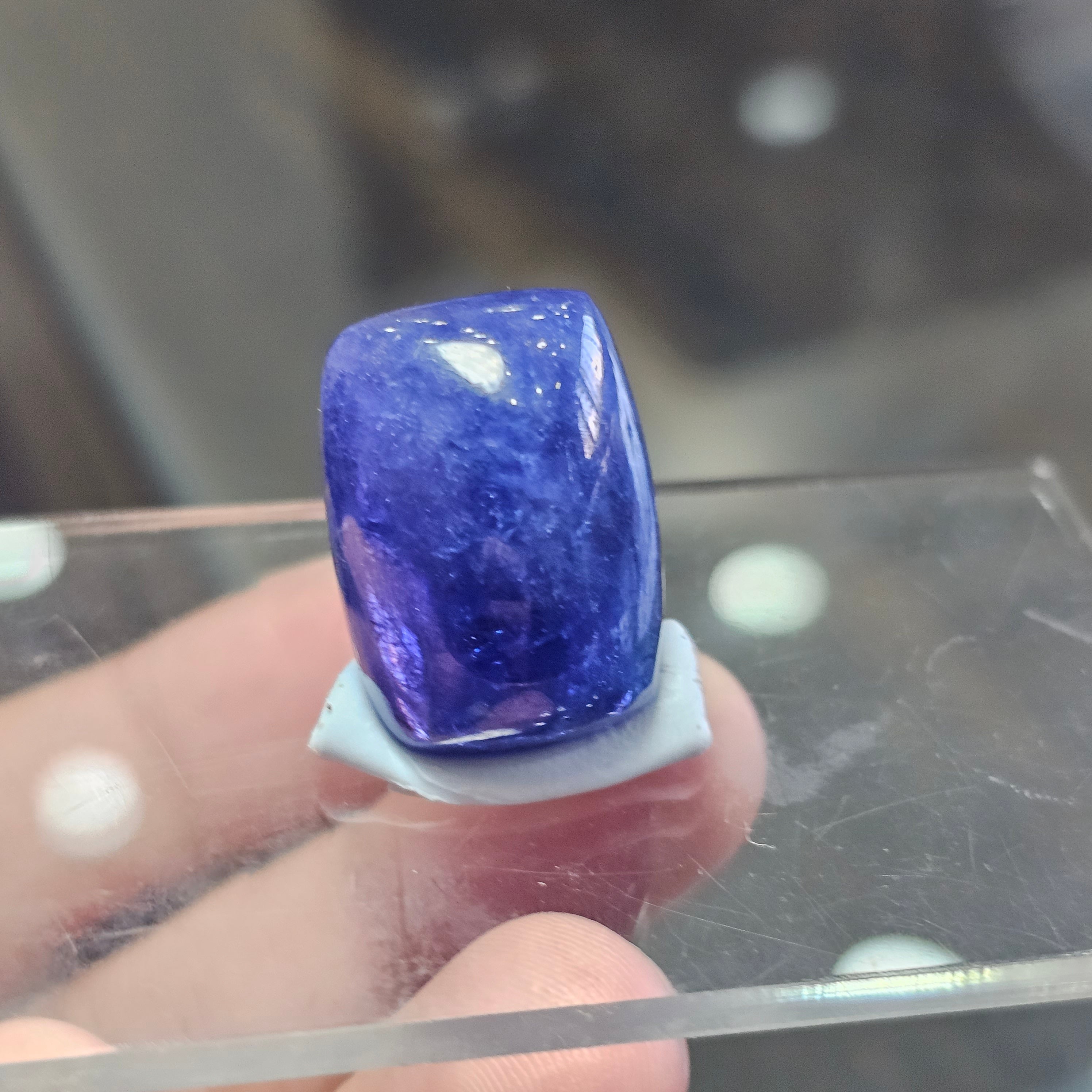 1 Pcs Of Natural Tanzanite Rectangle Cabochon Gemstone 25x18mm | Untreated - The LabradoriteKing