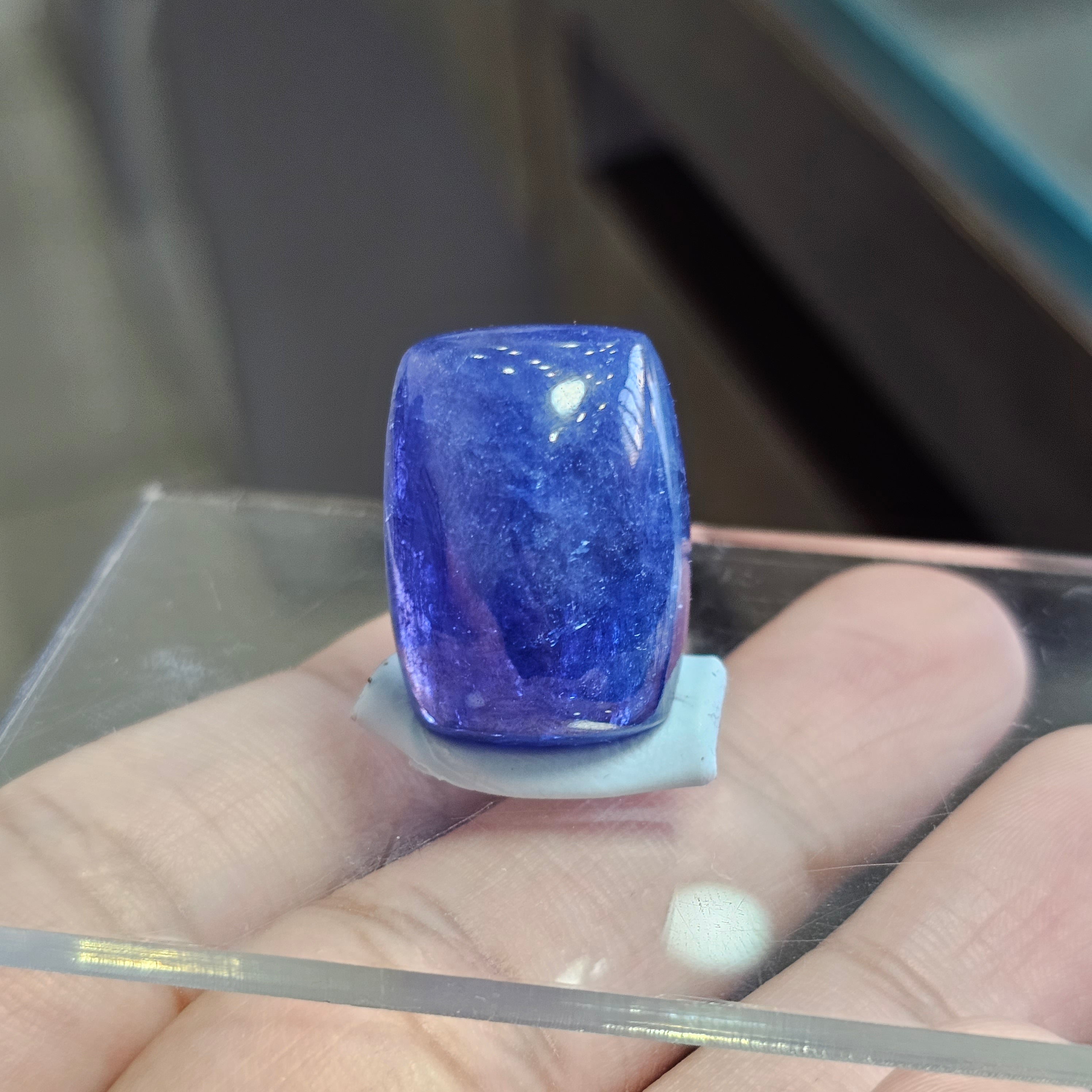 1 Pcs Of Natural Tanzanite Rectangle Cabochon Gemstone 25x18mm | Untreated - The LabradoriteKing