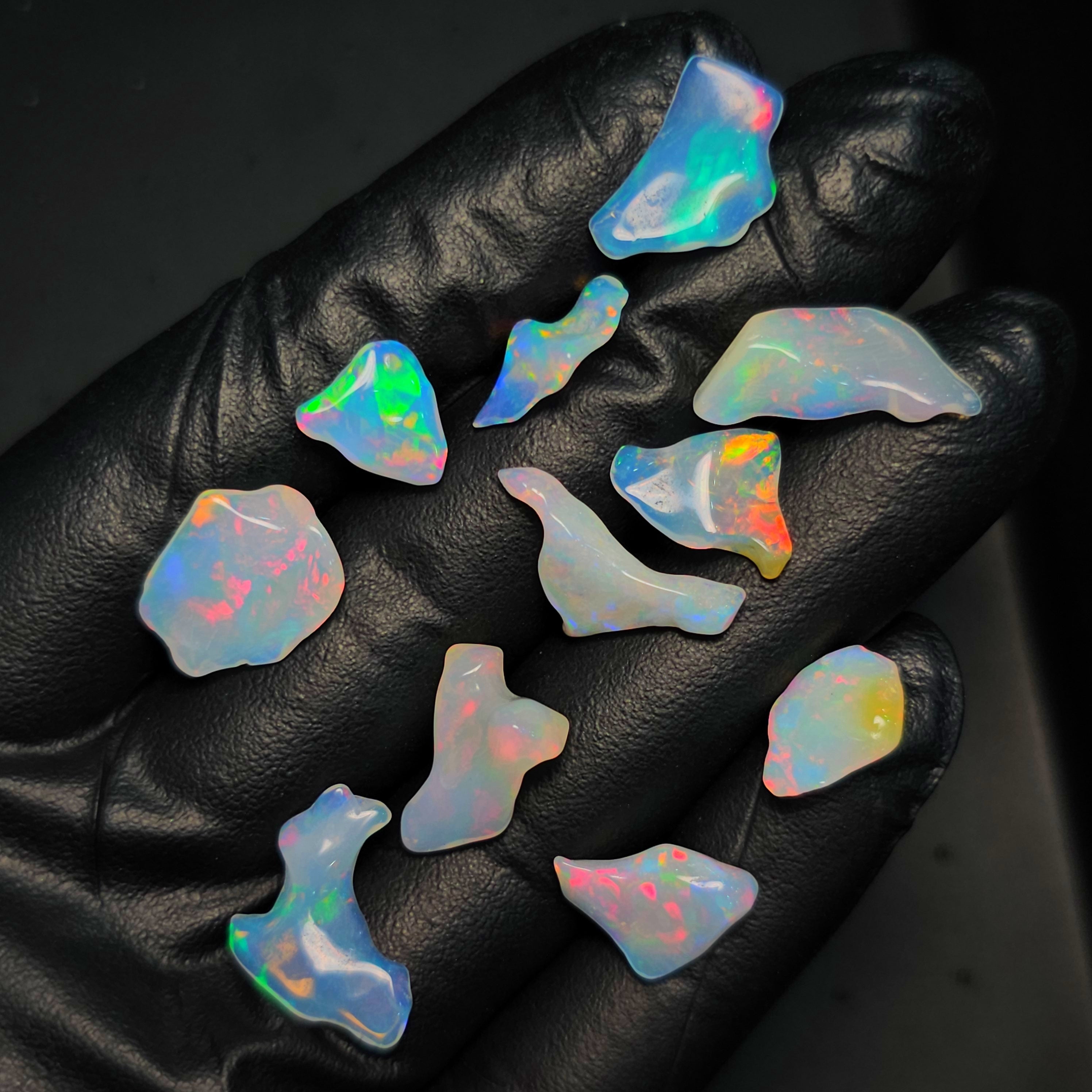 15 Pcs of Polished Opal slices | 12-16mm Sizes - The LabradoriteKing