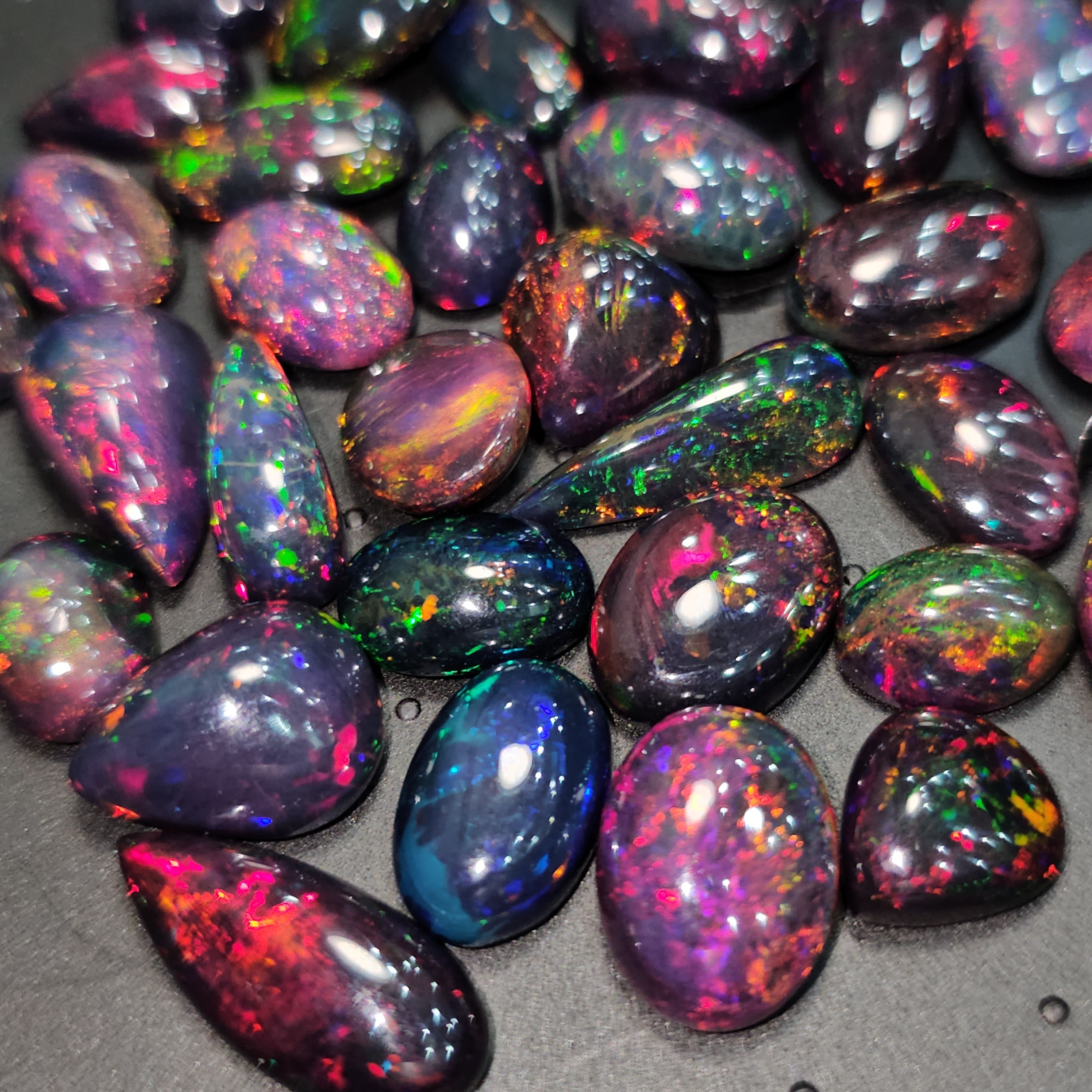 Natural Black Opal Cabochons(Smoked) | 14-17mm | 1 Pc | Top Quality - The LabradoriteKing