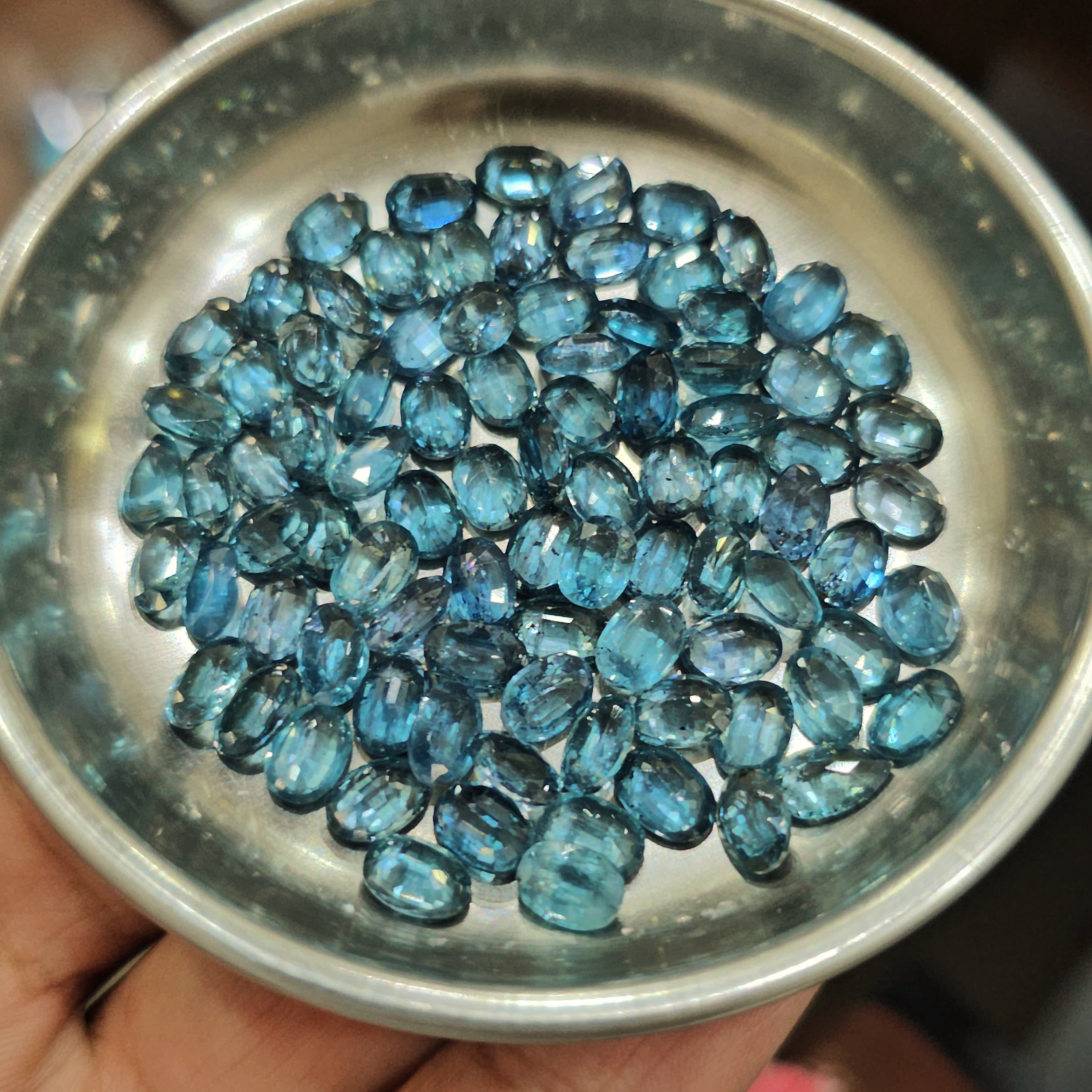 10 Pcs Greenish Blue Kyanites | Ovals 6mm 7mm 8mm - The LabradoriteKing