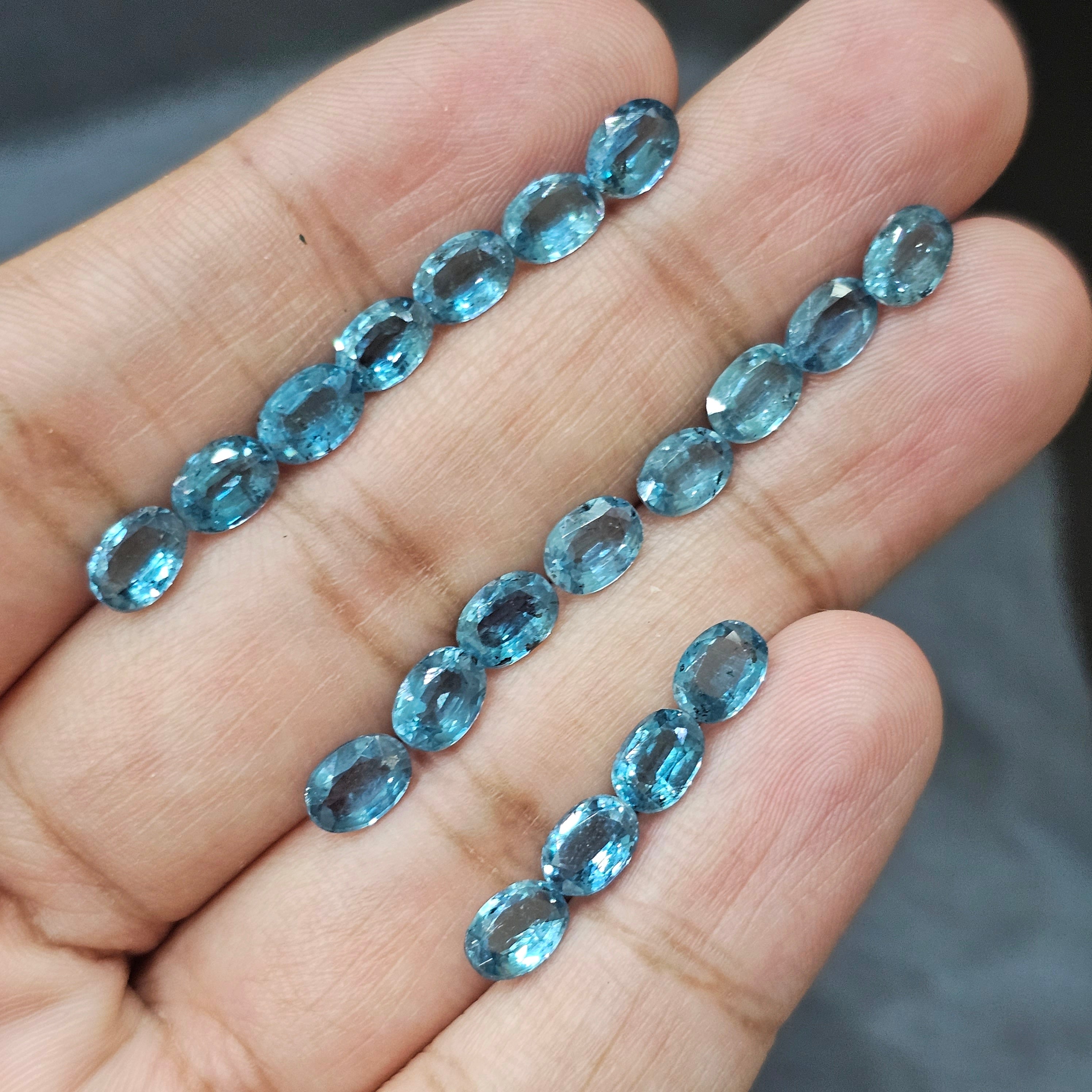 10 Pcs Greenish Blue Kyanites | Ovals 6mm 7mm 8mm - The LabradoriteKing