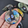 6 Pcs Of Labradorite and Moonstone Wirewrapped Pendant - The LabradoriteKing