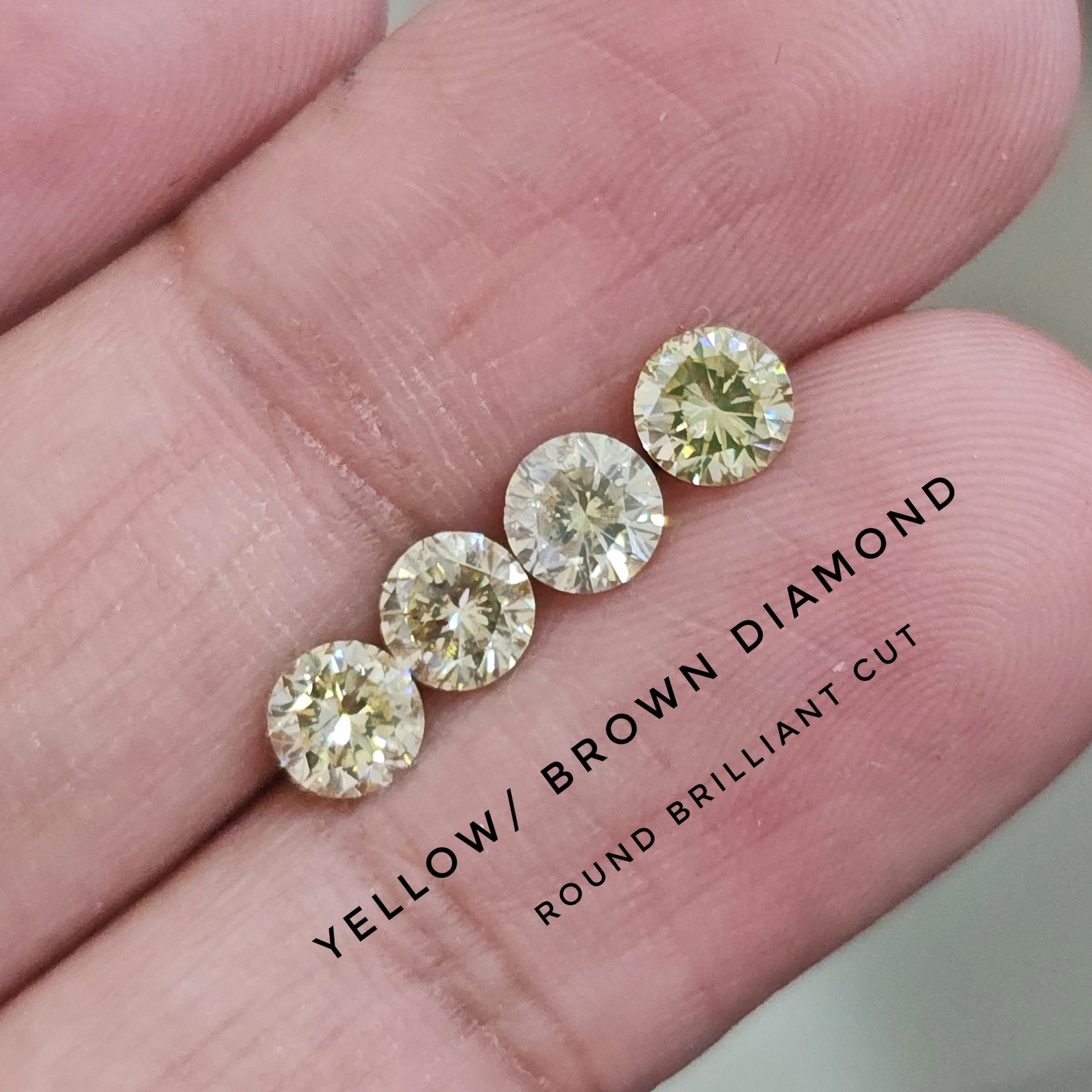 Yellow/ Brown Diamonds | 4mm and 5mm Round Brilliant Cut | With Certificate - The LabradoriteKing