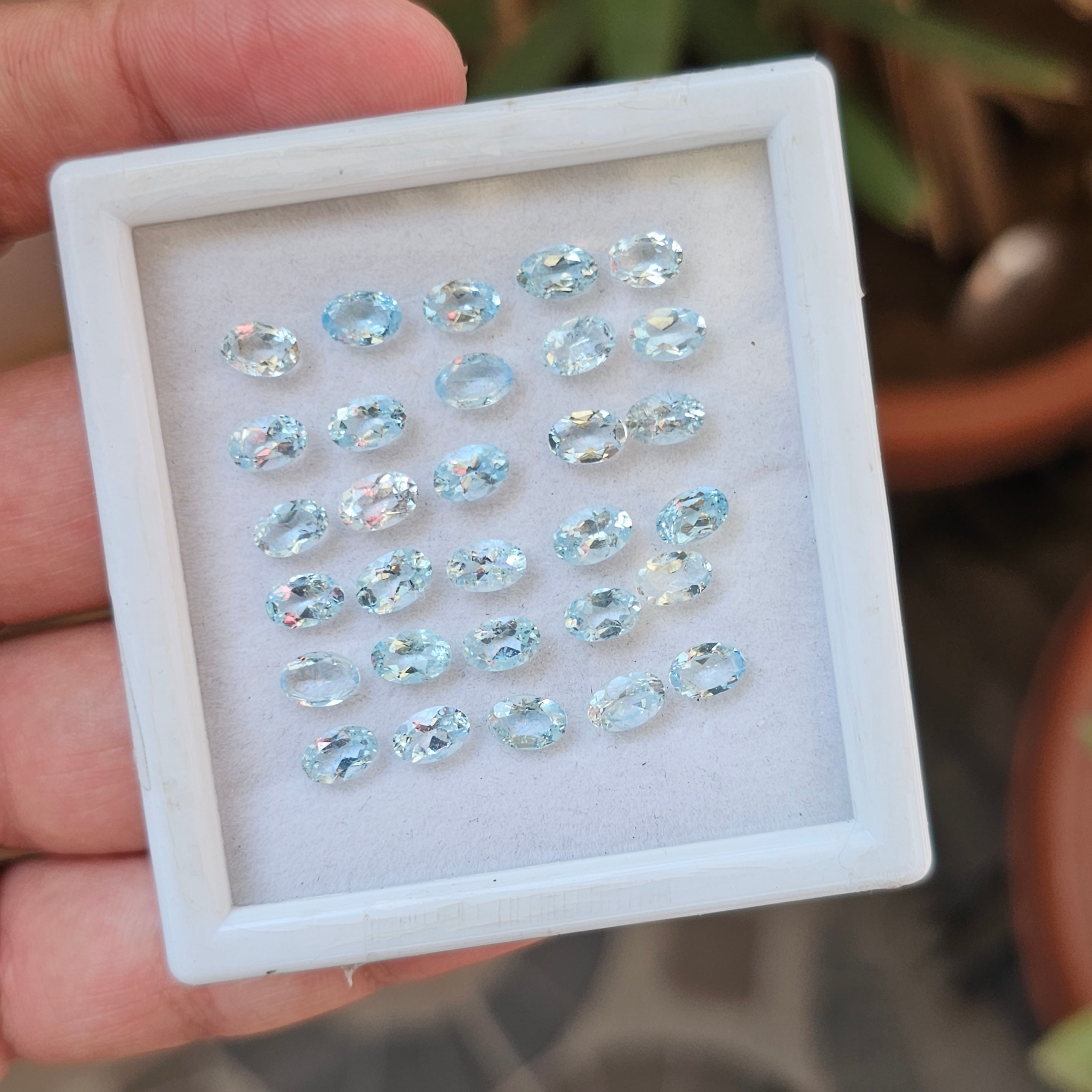 30 Pcs Natural Multi Aquamarine  Faceted Gemstone : Oval | Size:6x4mm - The LabradoriteKing