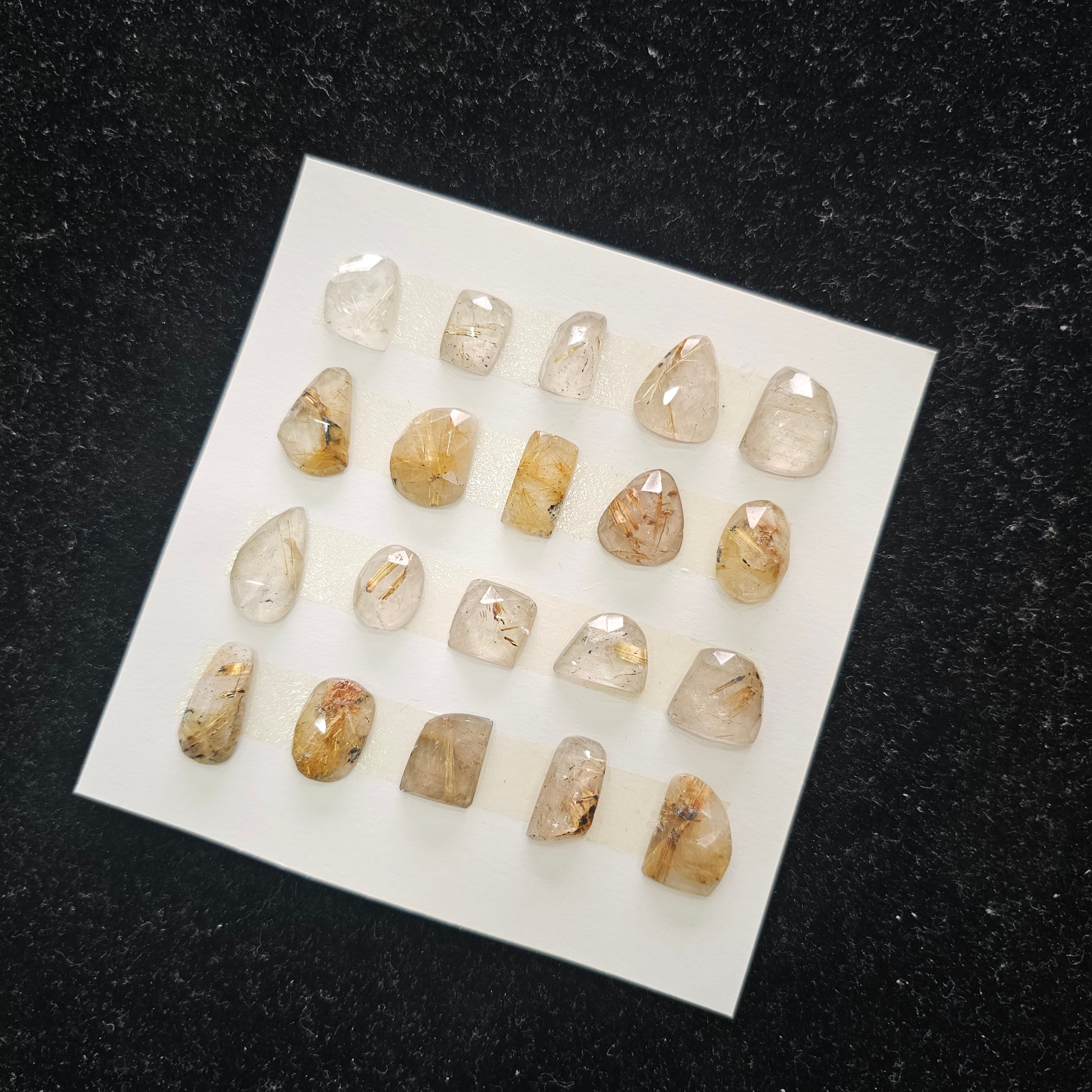 20 Pcs Natural Rutile Quartz Rosecut Gemstone : Fancy Shape | Size:12-19mm - The LabradoriteKing