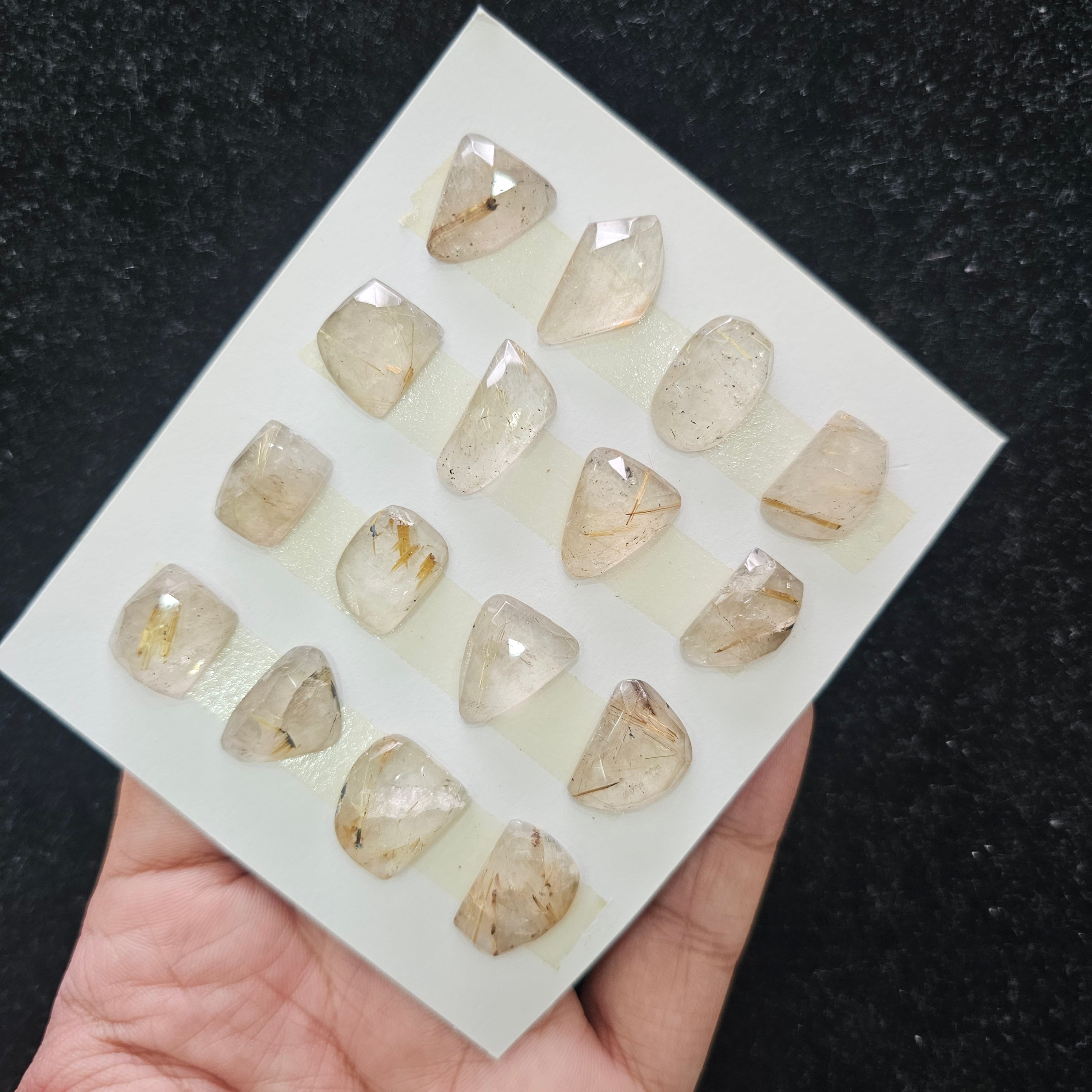 20 Pcs Natural Rutile Quartz Rosecut Gemstone : Fancy Shape | Size:15-22mm - The LabradoriteKing