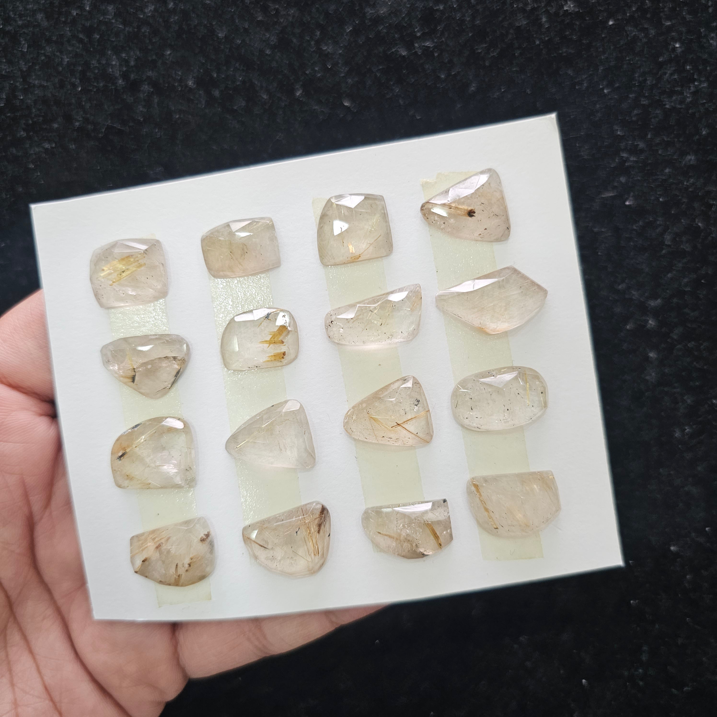 20 Pcs Natural Rutile Quartz Rosecut Gemstone : Fancy Shape | Size:15-22mm - The LabradoriteKing