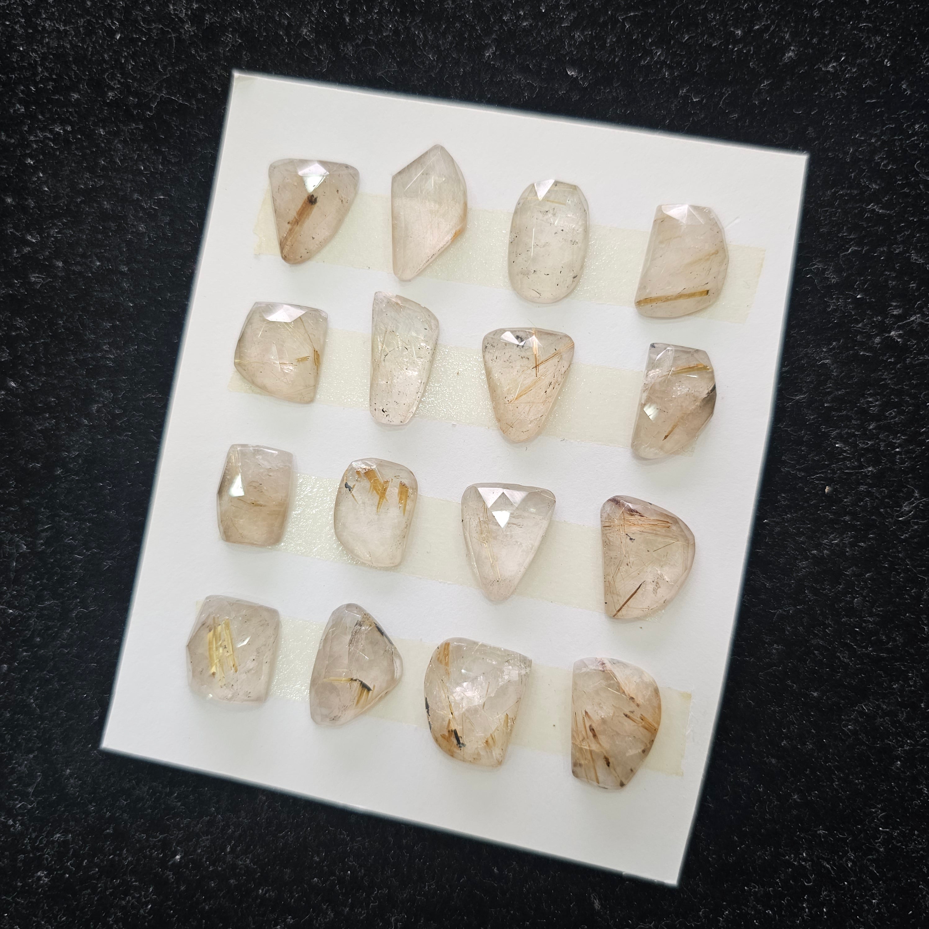 20 Pcs Natural Rutile Quartz Rosecut Gemstone : Fancy Shape | Size:15-22mm - The LabradoriteKing