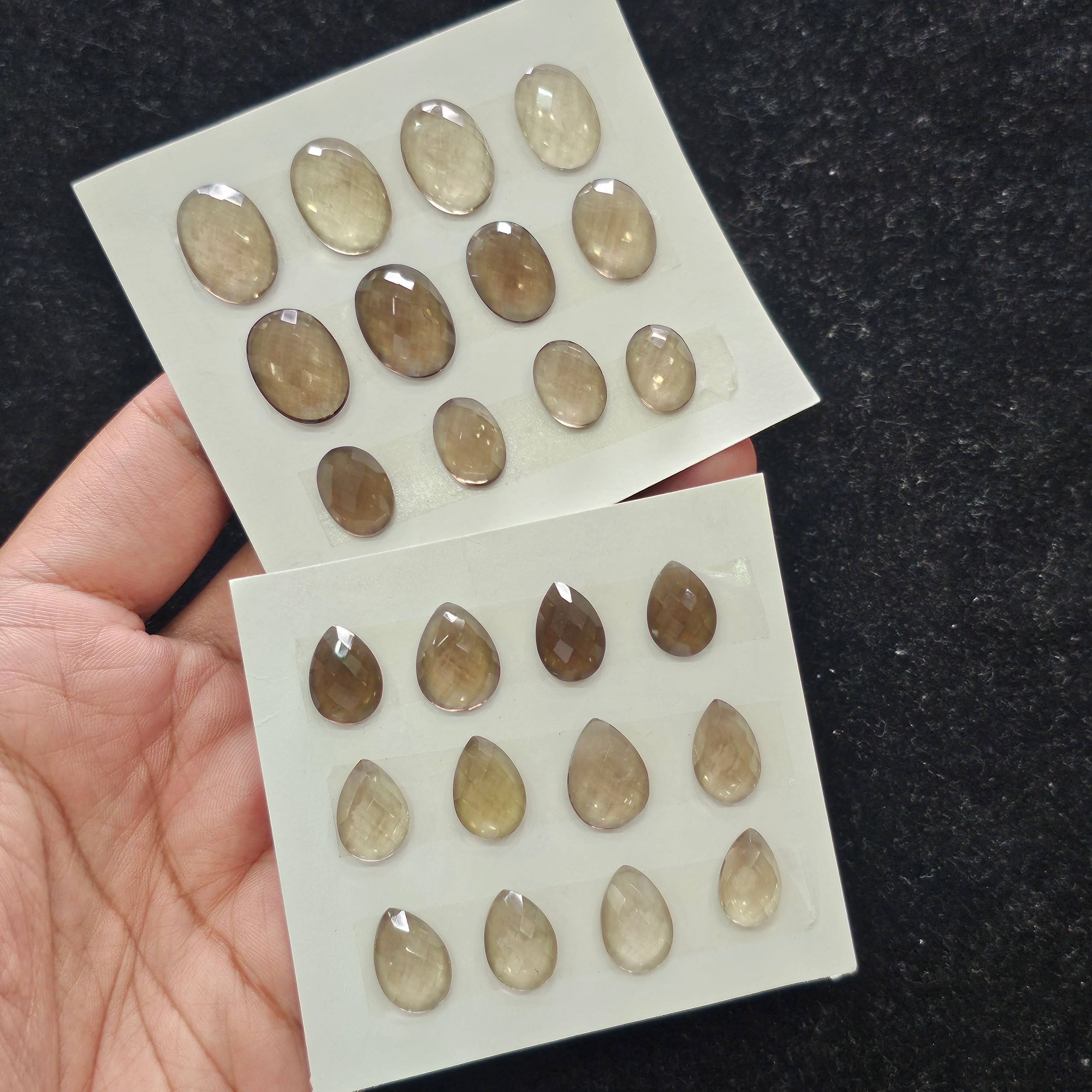 24 Pcs Natural Smoky Quartz Rosecut Gemstone : Fancy Shape | Size:14-18mm - The LabradoriteKing