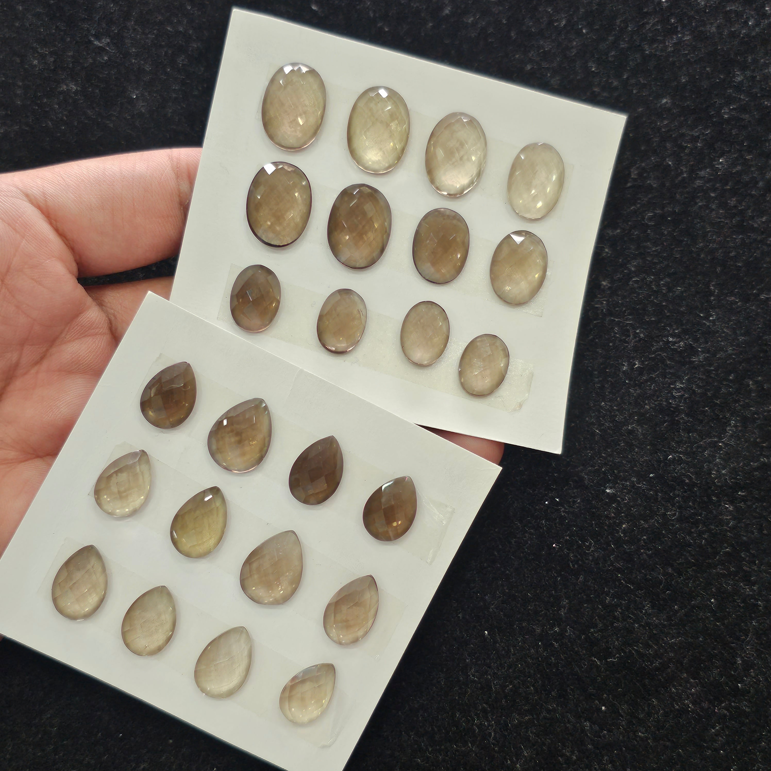 24 Pcs Natural Smoky Quartz Rosecut Gemstone : Fancy Shape | Size:14-18mm - The LabradoriteKing