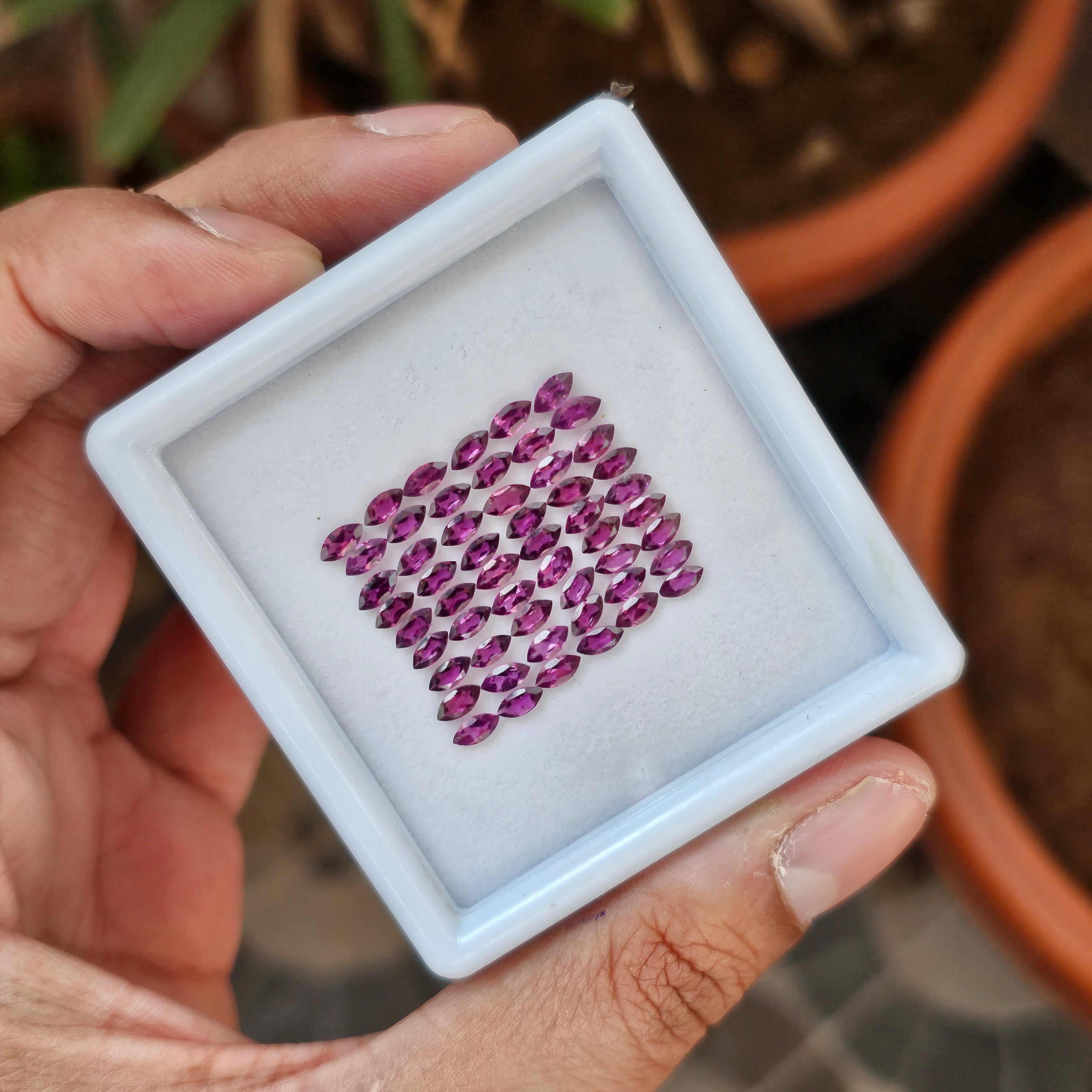 50 Natural Pink Rhodolite Garnet : Marquise Shape | Size:5x2.5mm - The LabradoriteKing