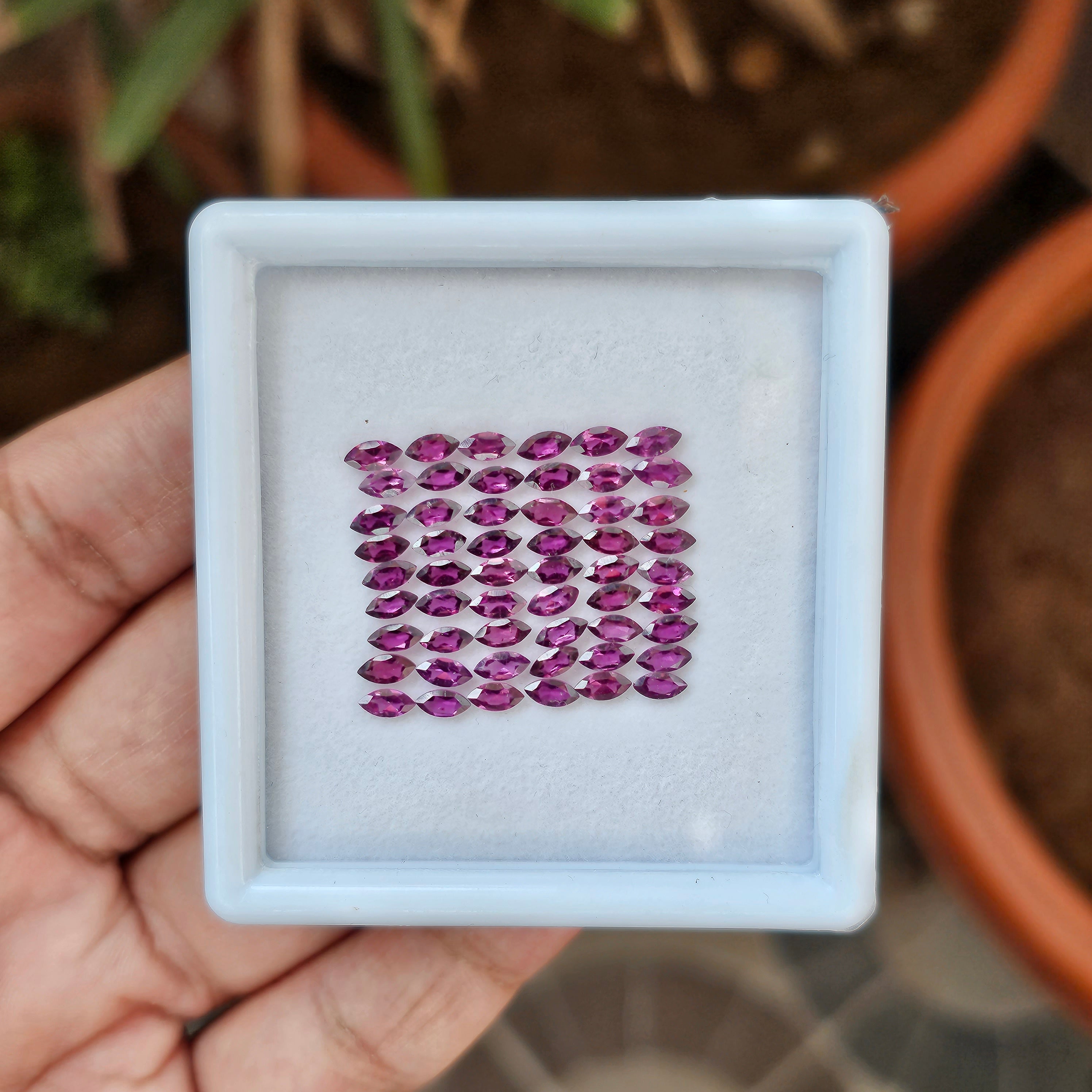 50 Natural Pink Rhodolite Garnet : Marquise Shape | Size:5x2.5mm - The LabradoriteKing