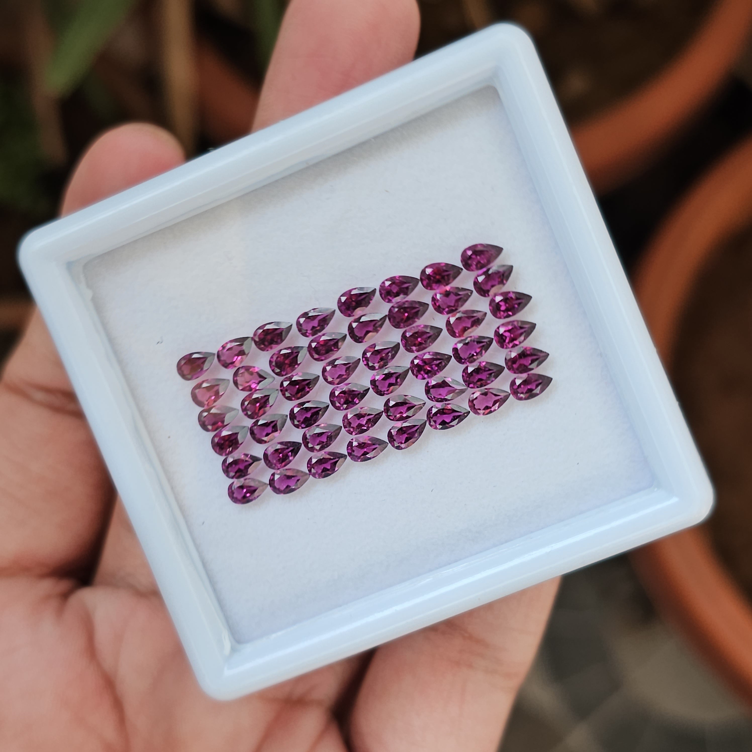 50 Pcs Natural Pink Rhodolite Garnet : Pear Shape | Size:5mm to 6mm - The LabradoriteKing