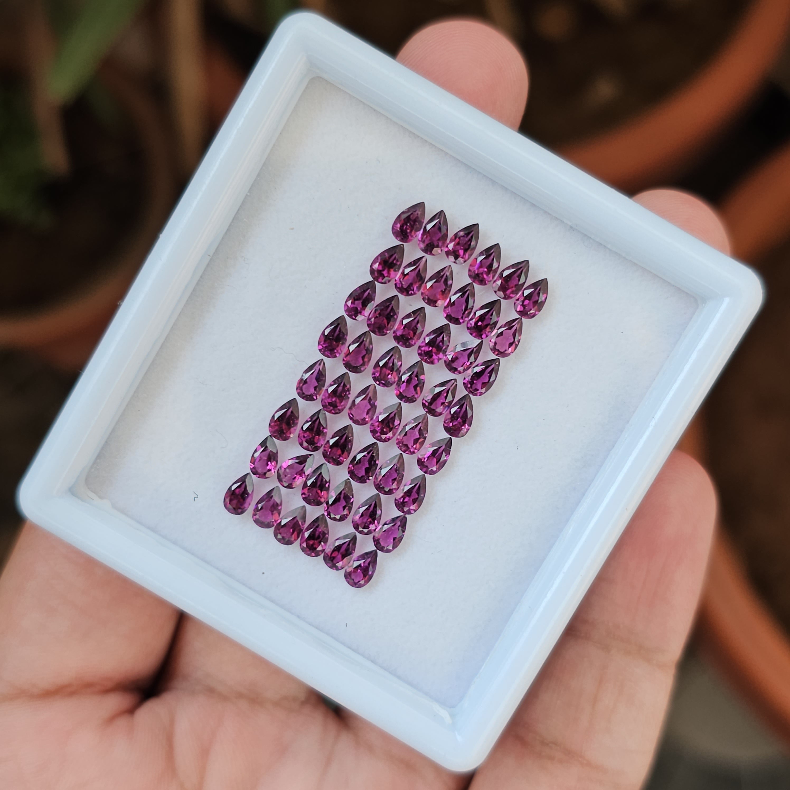 50 Pcs Natural Pink Rhodolite Garnet : Pear Shape | Size:5mm to 6mm - The LabradoriteKing