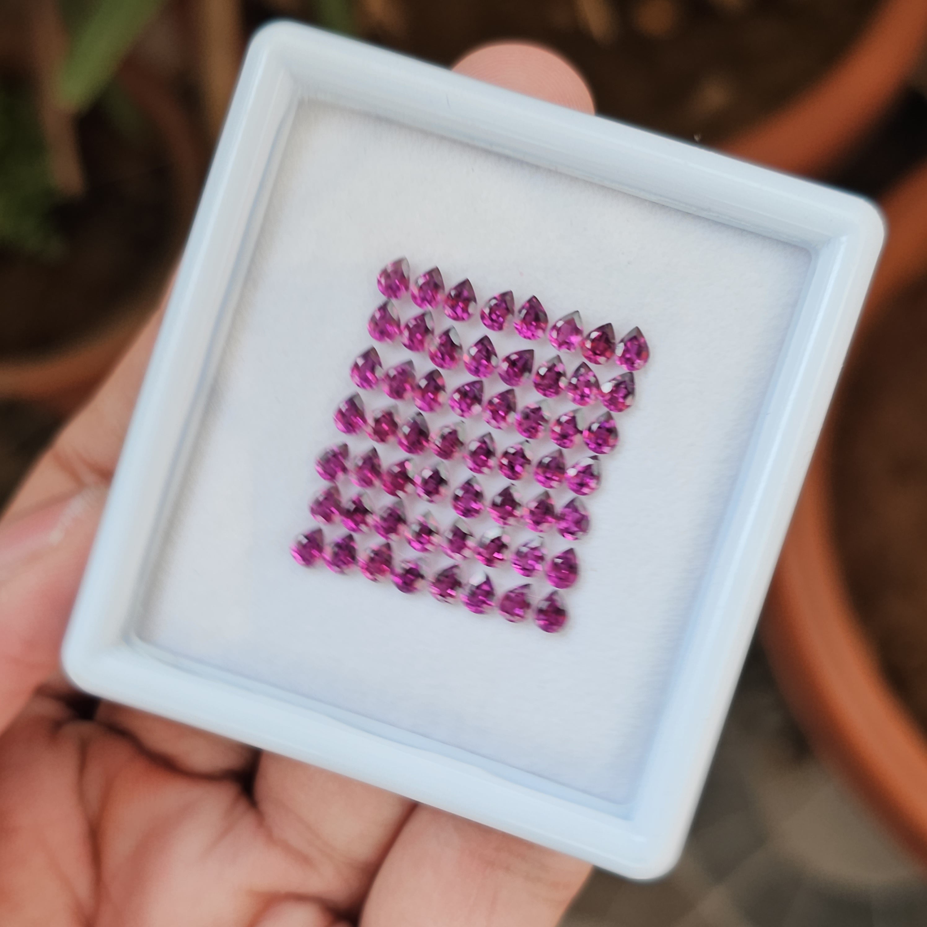 50 Natural Pink Rhodolite Garnet : Pear Shape | Size:4x3mm - The LabradoriteKing