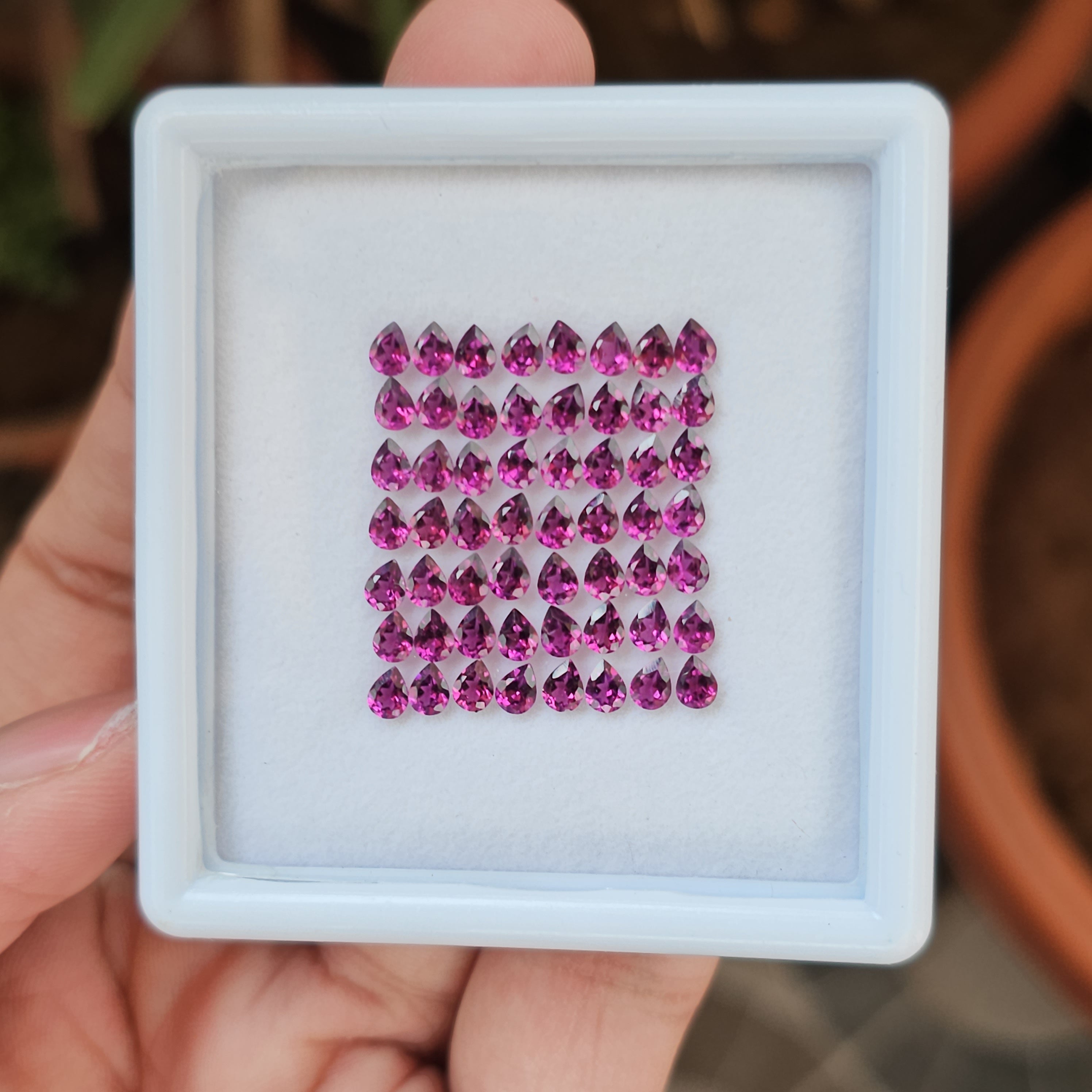 50 Natural Pink Rhodolite Garnet : Pear Shape | Size:4x3mm - The LabradoriteKing