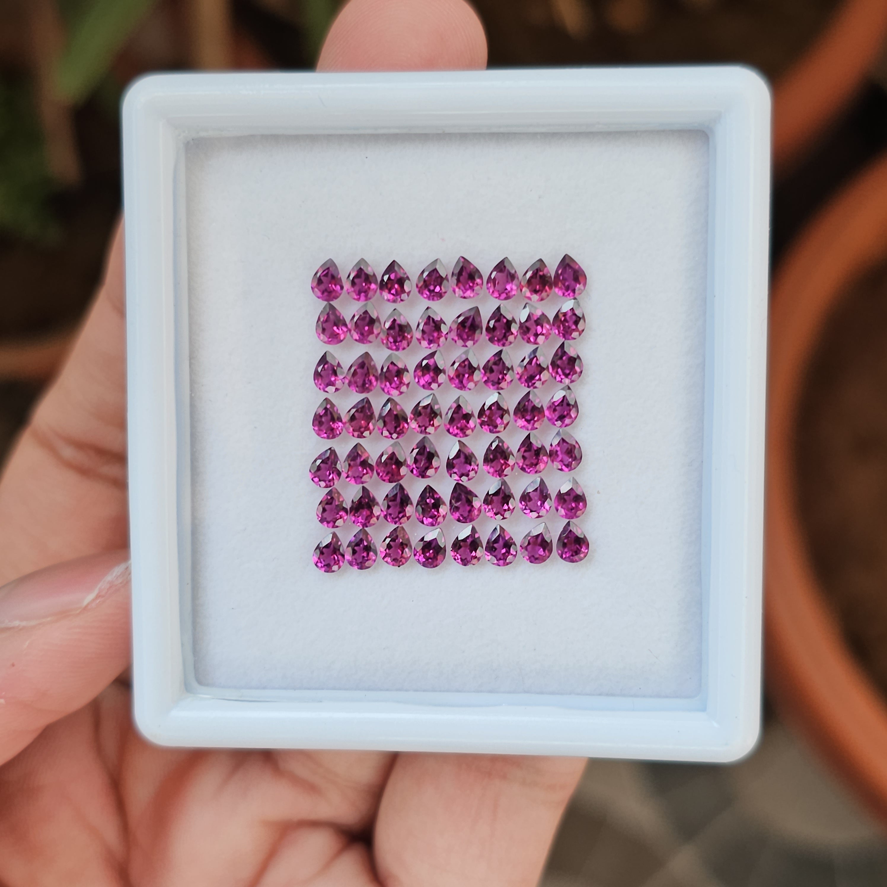 50 Natural Pink Rhodolite Garnet : Pear Shape | Size:4x3mm - The LabradoriteKing