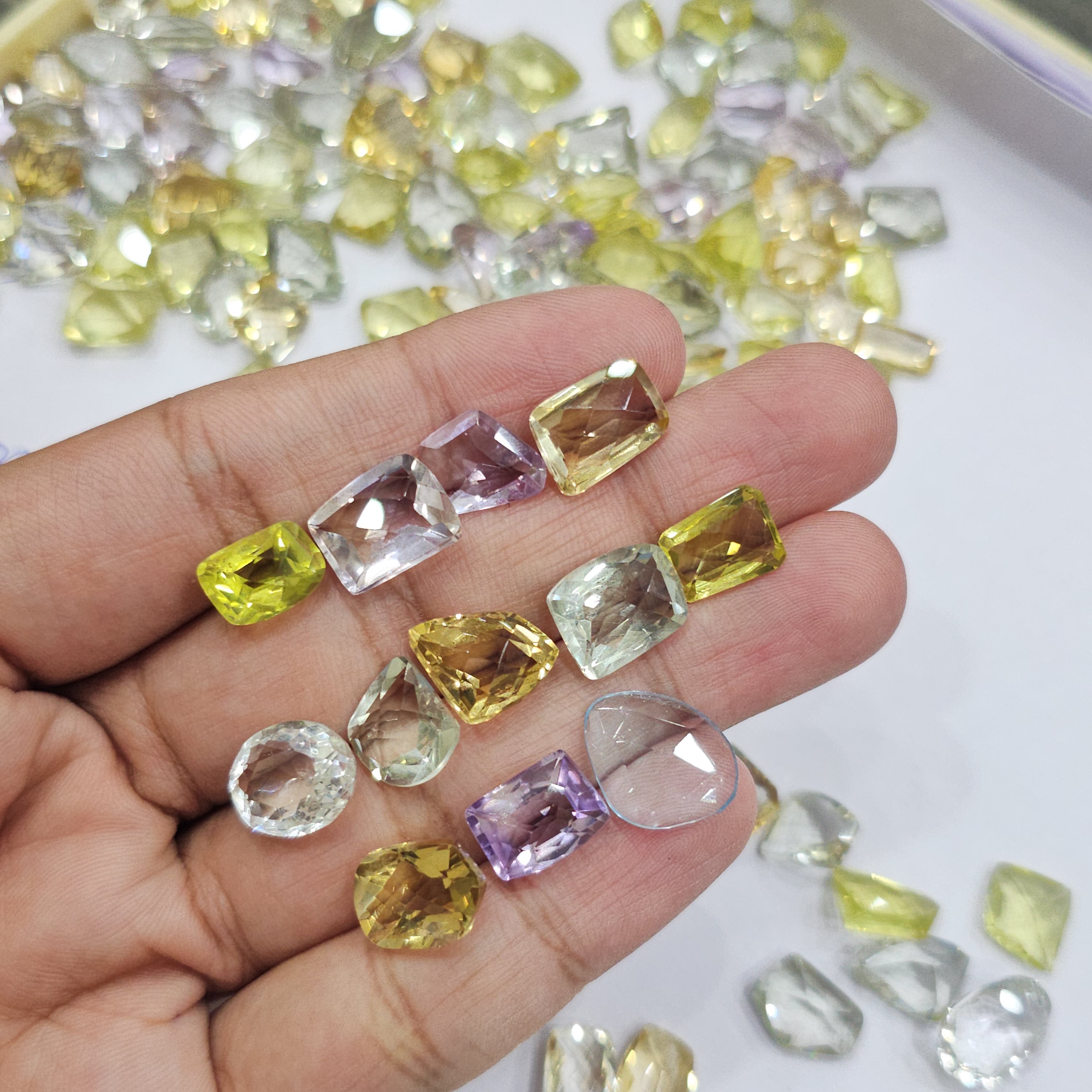 150 Cts scoope of Pastel Quartz | Flawless 10-15mm sizes | 30-40 Pcs - The LabradoriteKing