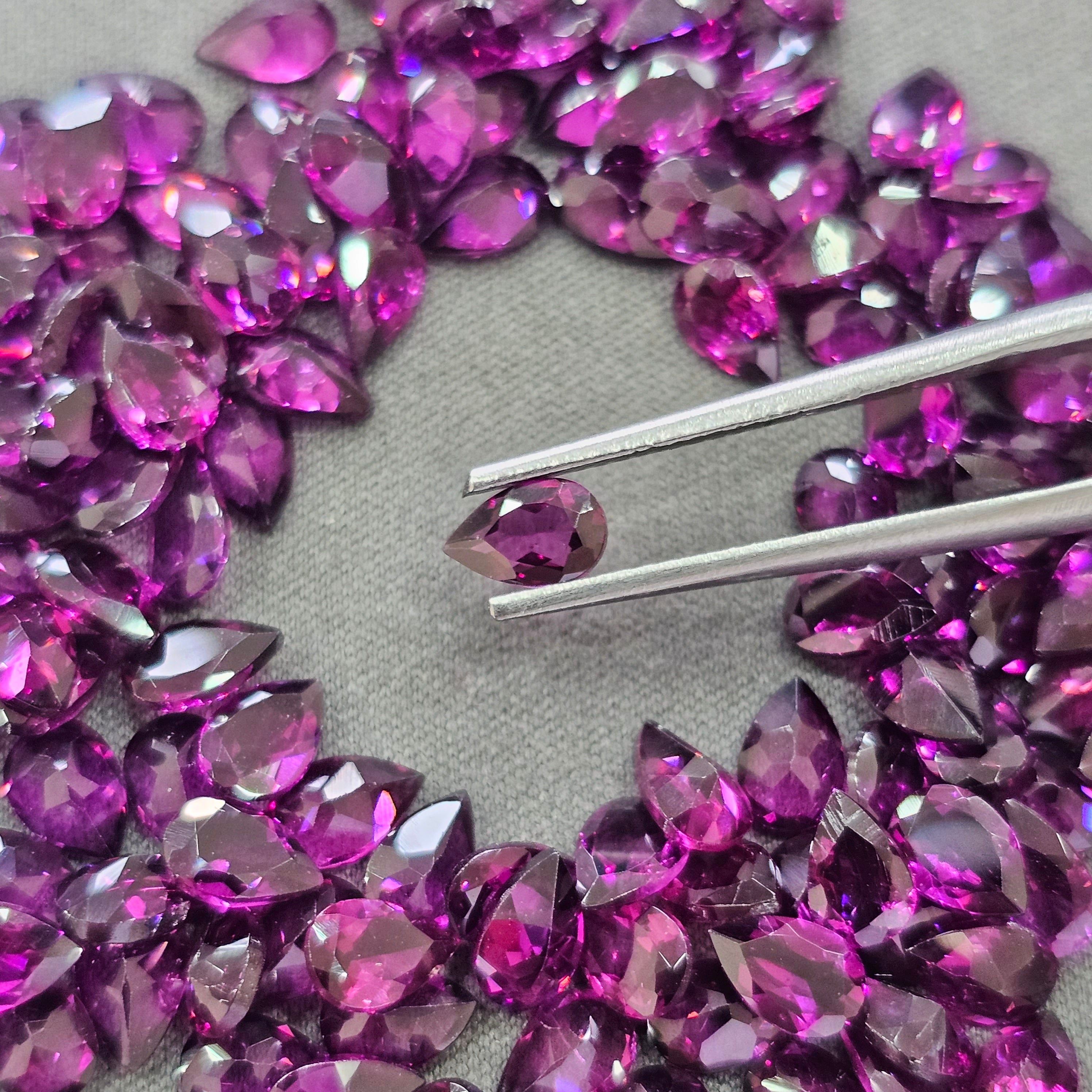 50 Pcs Natural Pink Rhodolite Garnet : Pear Shape | Size:5mm to 6mm - The LabradoriteKing