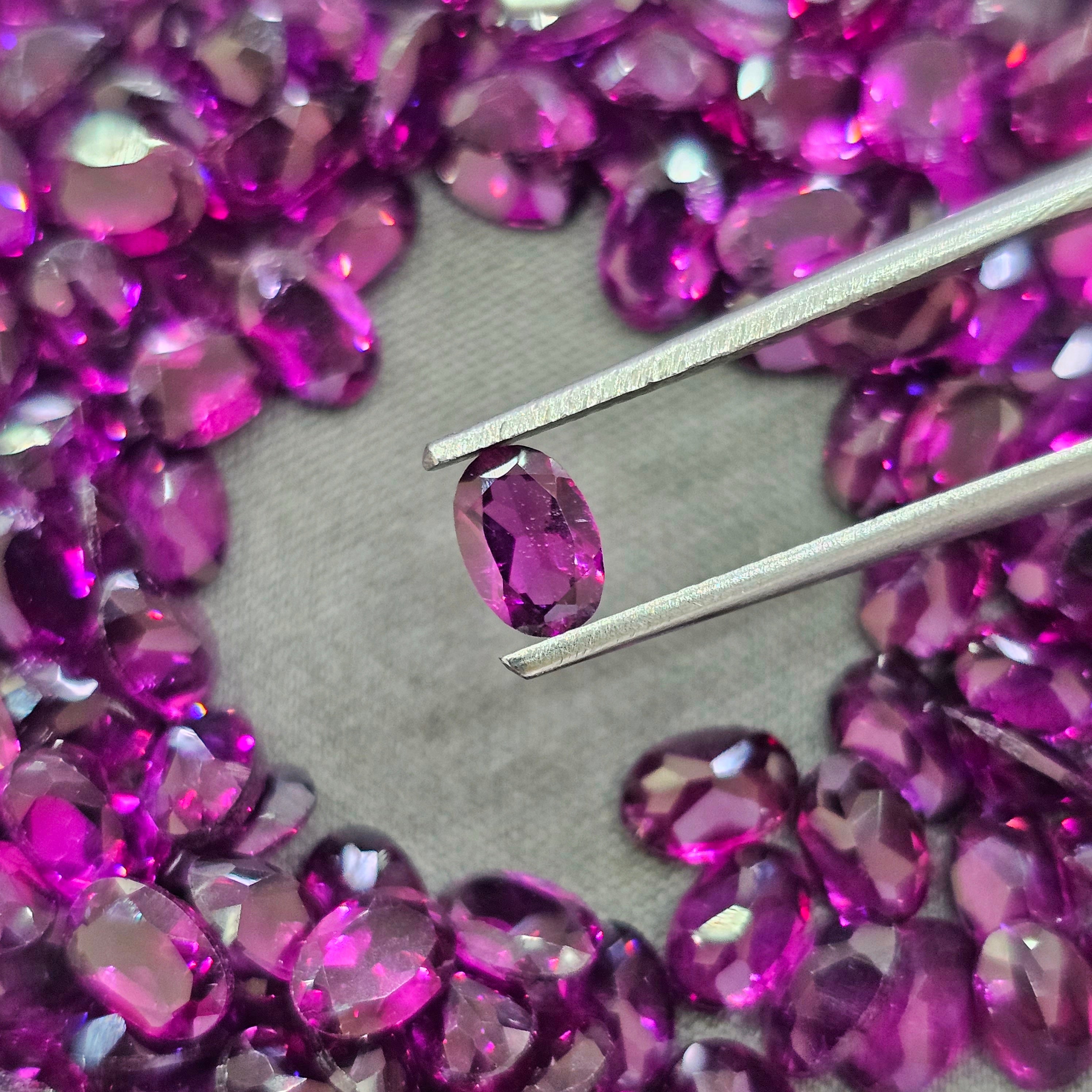 30 Pcs Natural Pink Rhodolite Garnet : Oval Shape | Size 6x4mm and 5x3mm - The LabradoriteKing