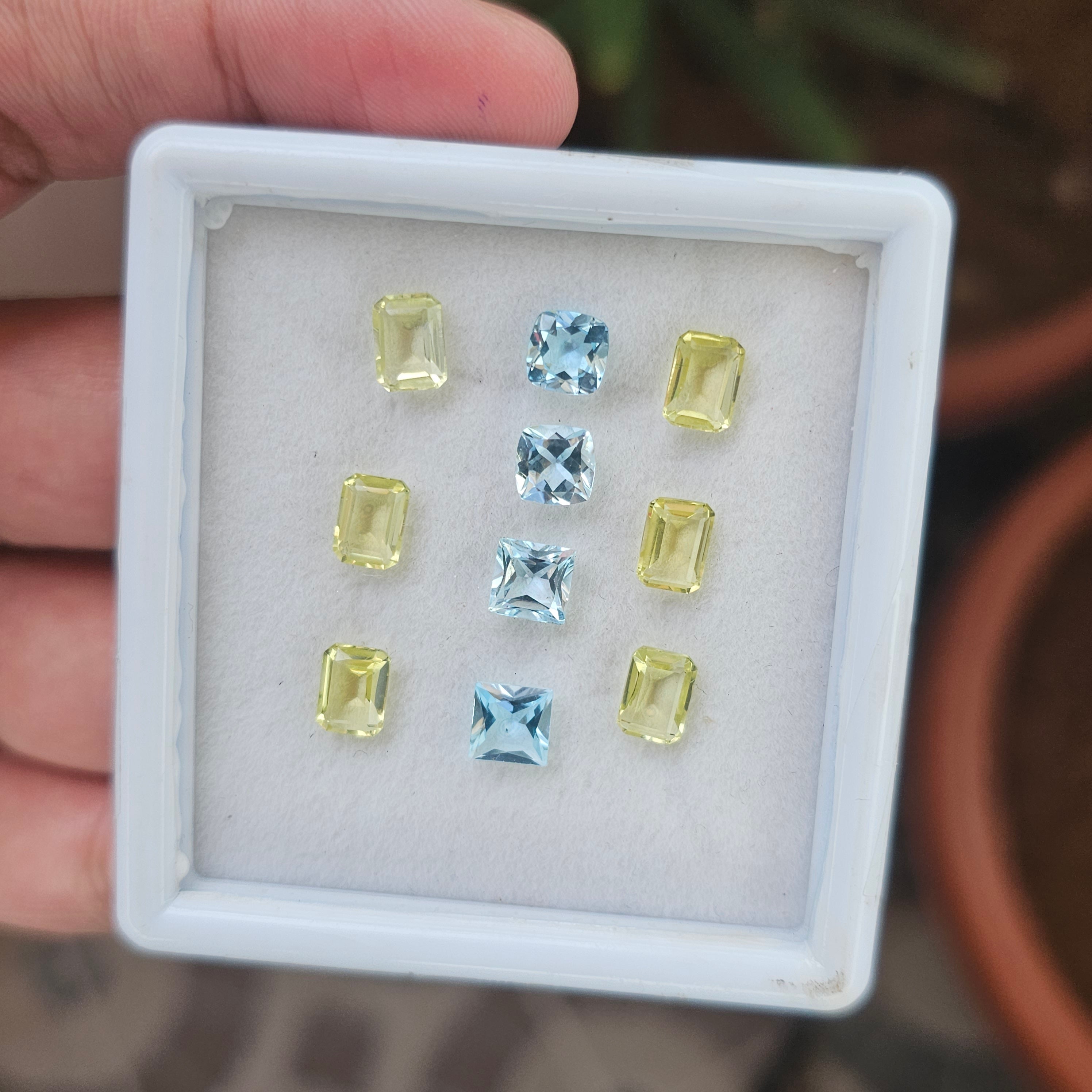 10 Natural Leman Quotes & Blue Topaz  :Mix Shape | Size:6-7mm - The LabradoriteKing