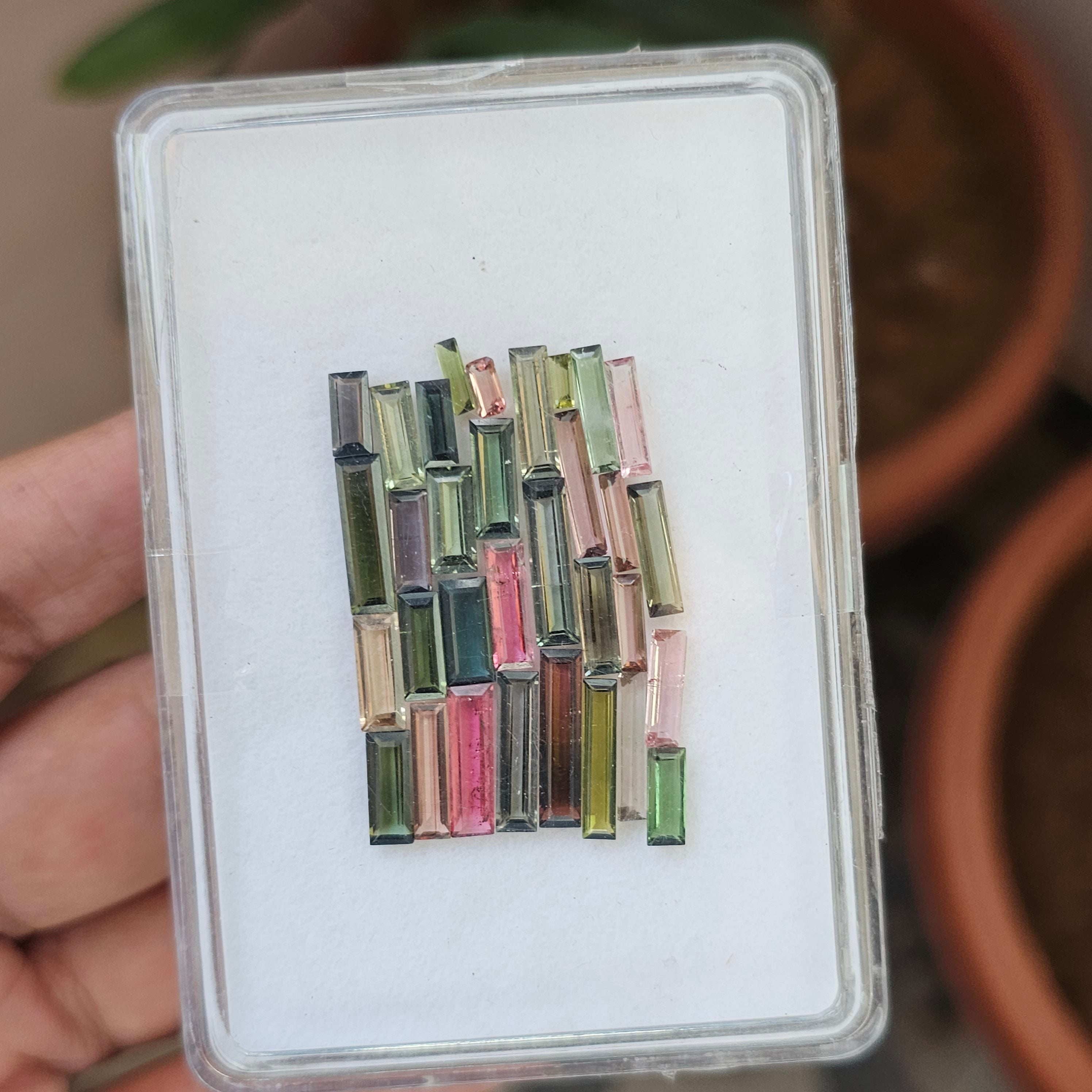 32 Natural Tourmaline : Rectangle Shape | Size:6.45x12.50mm - The LabradoriteKing