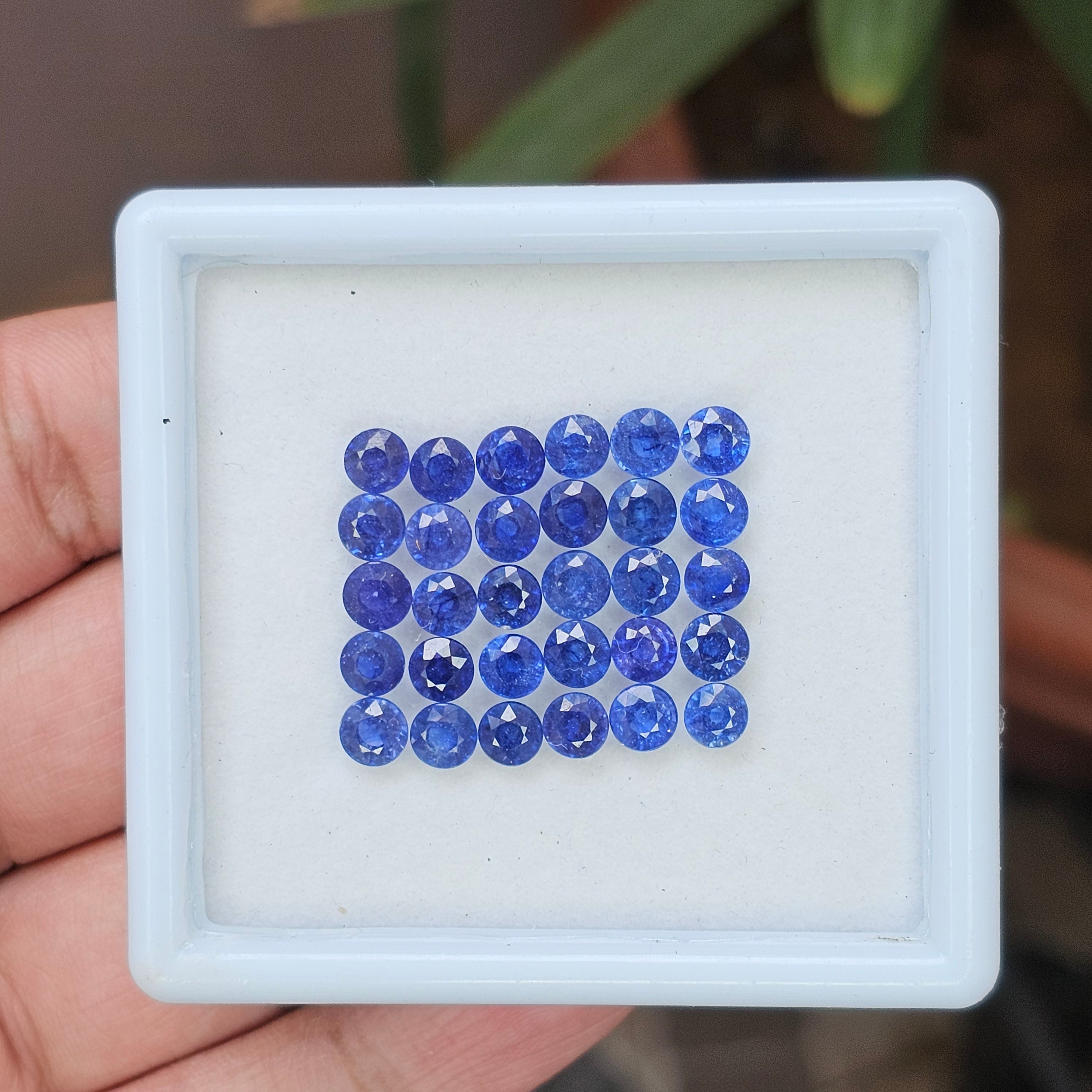 12 Pcs Natural Sapphire  : Round Shape | Size: 4mm, 5mm , 6mm - The LabradoriteKing