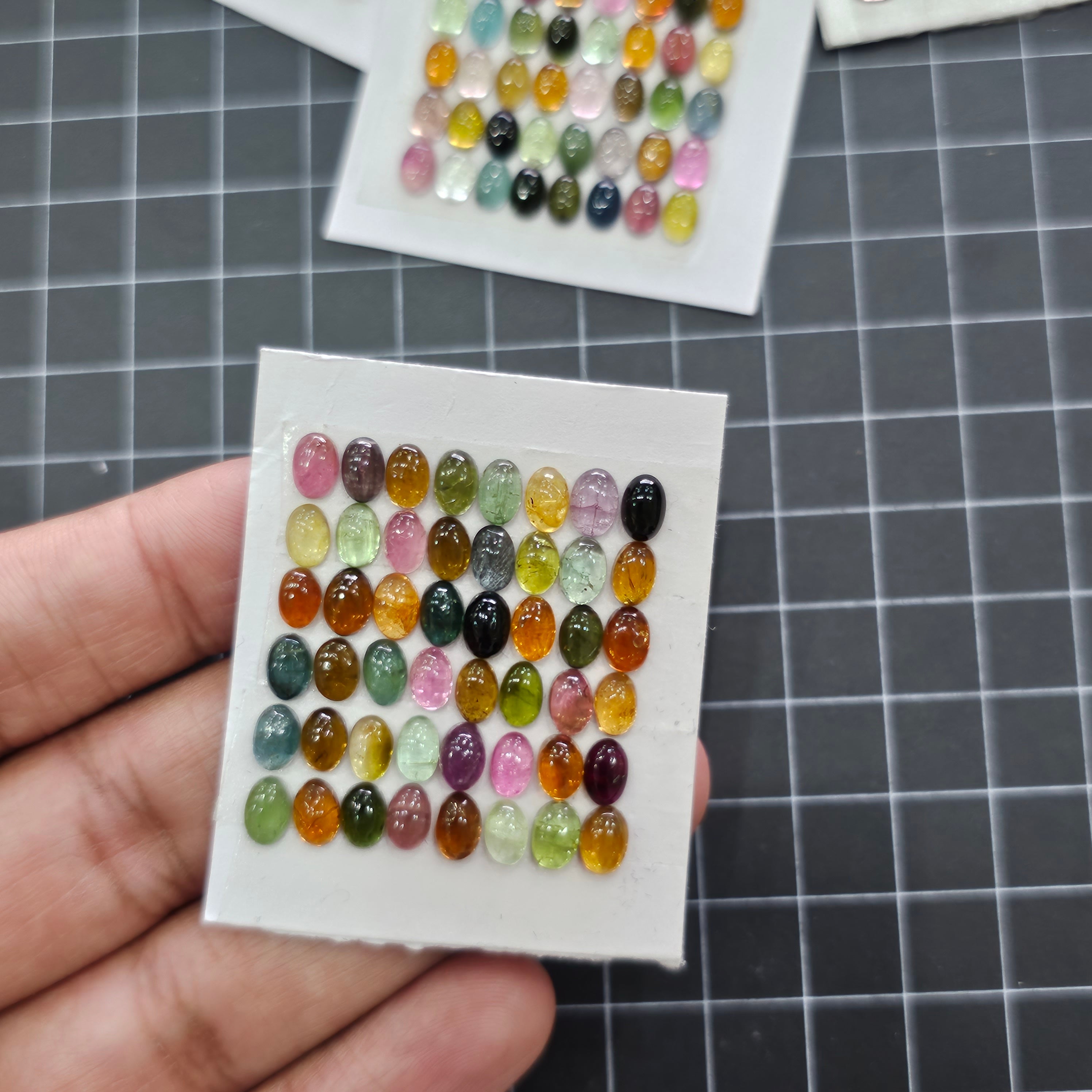 1 Card Of Natural Tourmaline Cabochon: Shape: Oval | Size:6x4mm - The LabradoriteKing