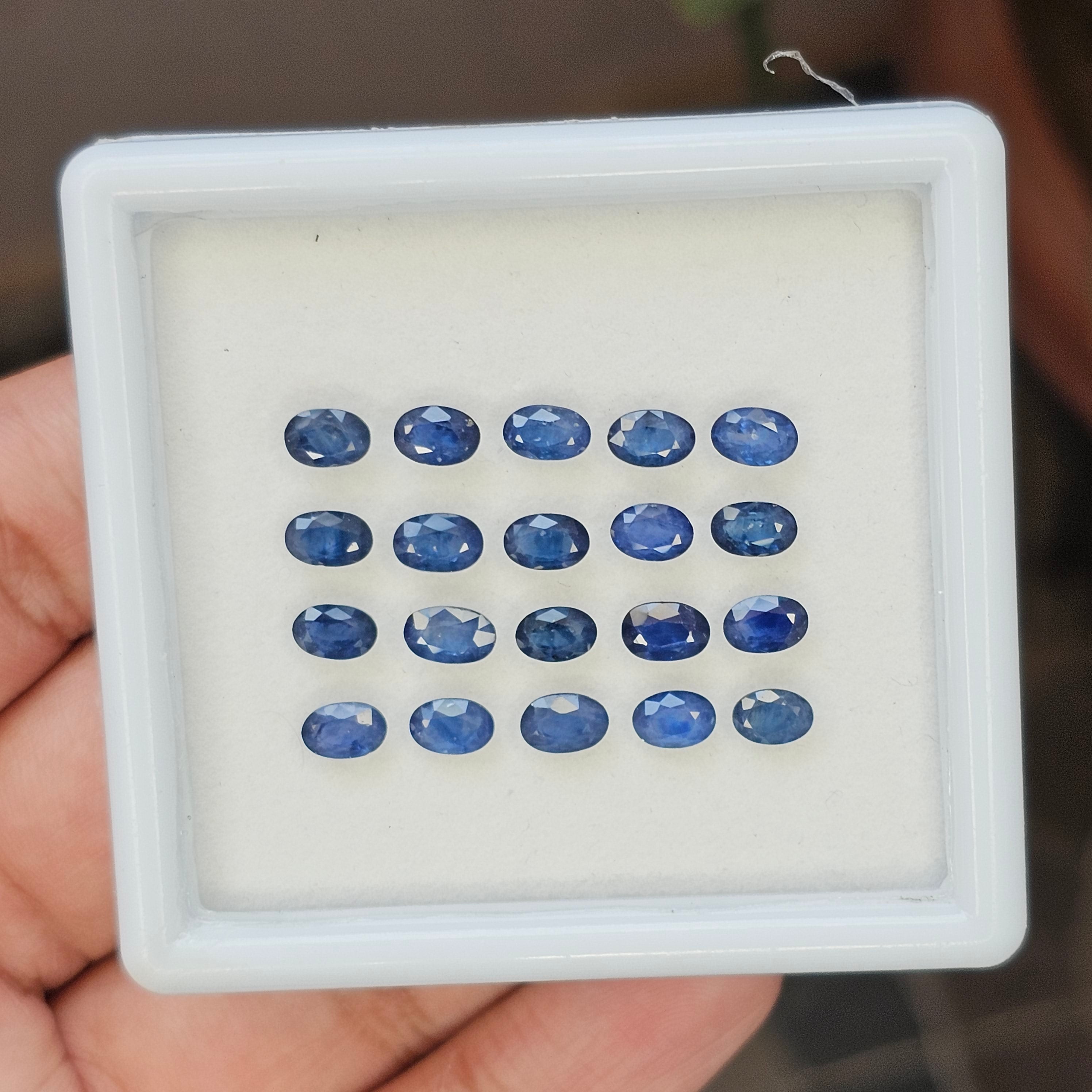 20 Pieces Natural Blue Sapphire Faceted: Shape:Oval | Size:6x4mm - The LabradoriteKing