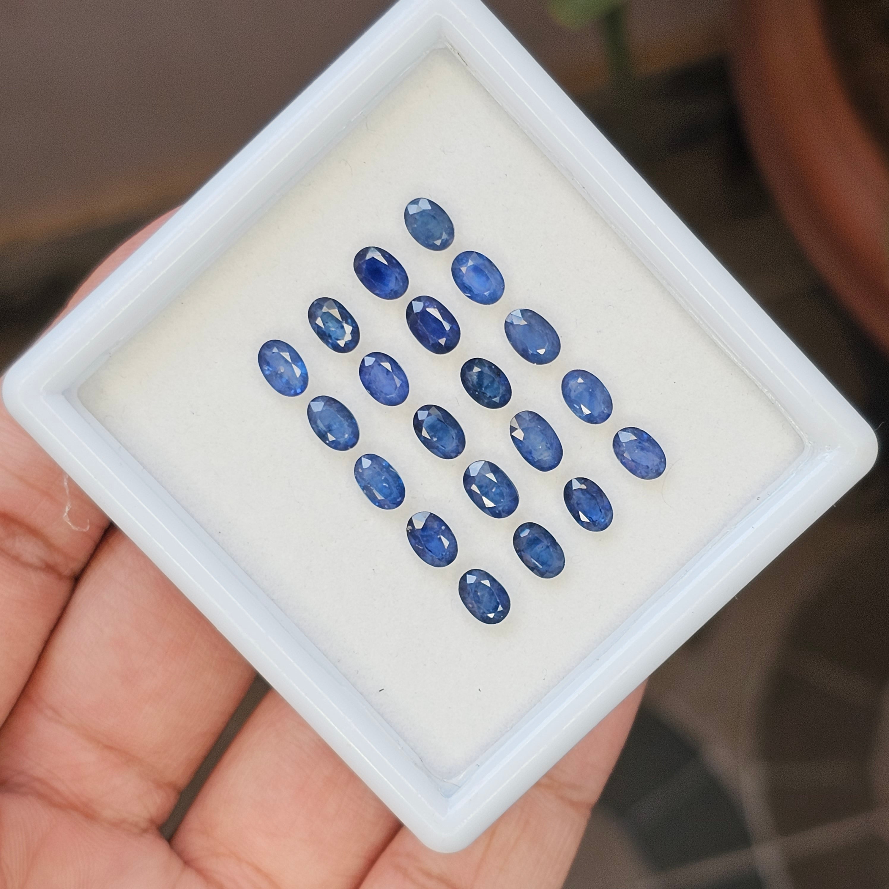 20 Pieces Natural Blue Sapphire Faceted: Shape:Oval | Size:6x4mm - The LabradoriteKing