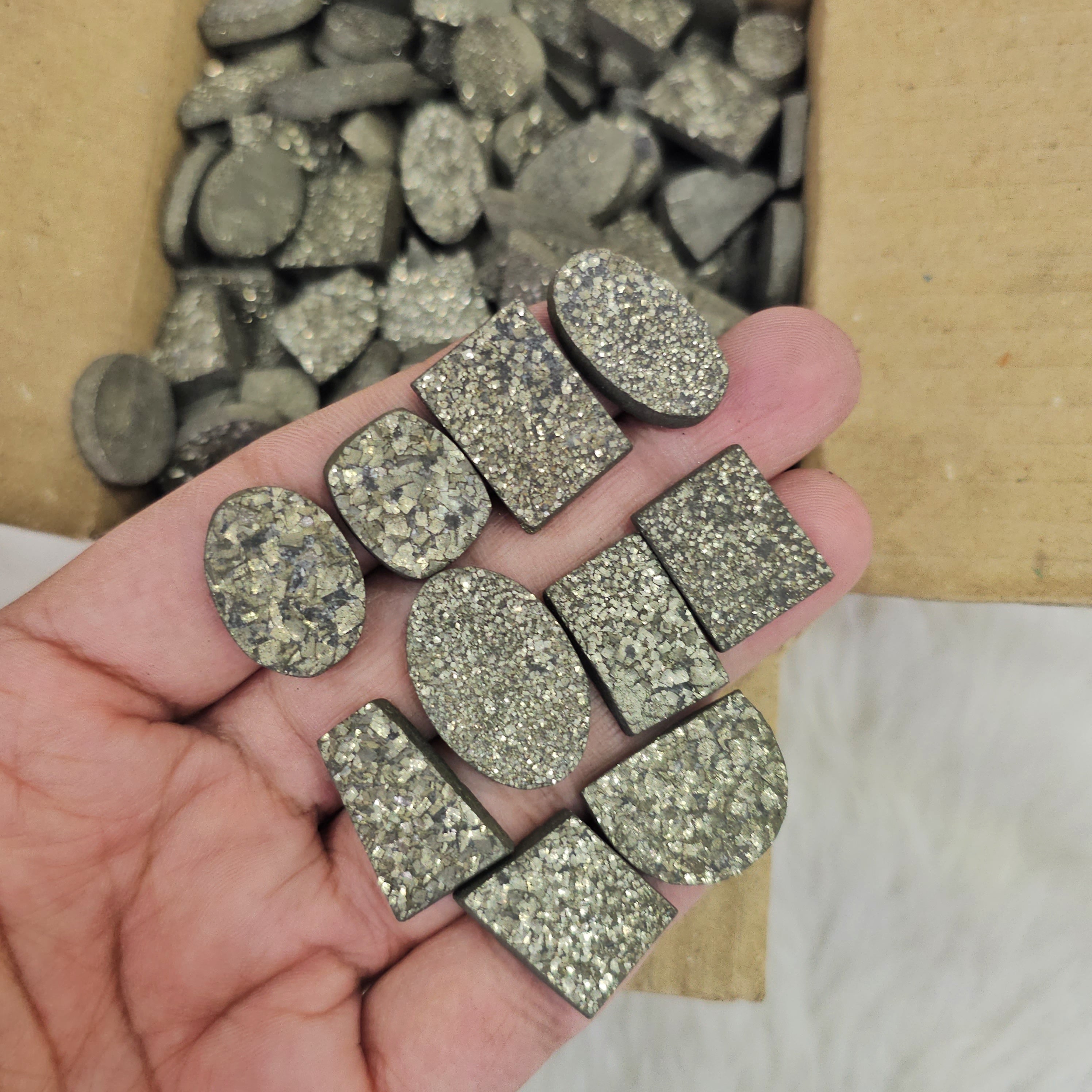 100 Grams Pyrite Gemstones | 15 to 20mm | Approx 20 Pcs - The LabradoriteKing