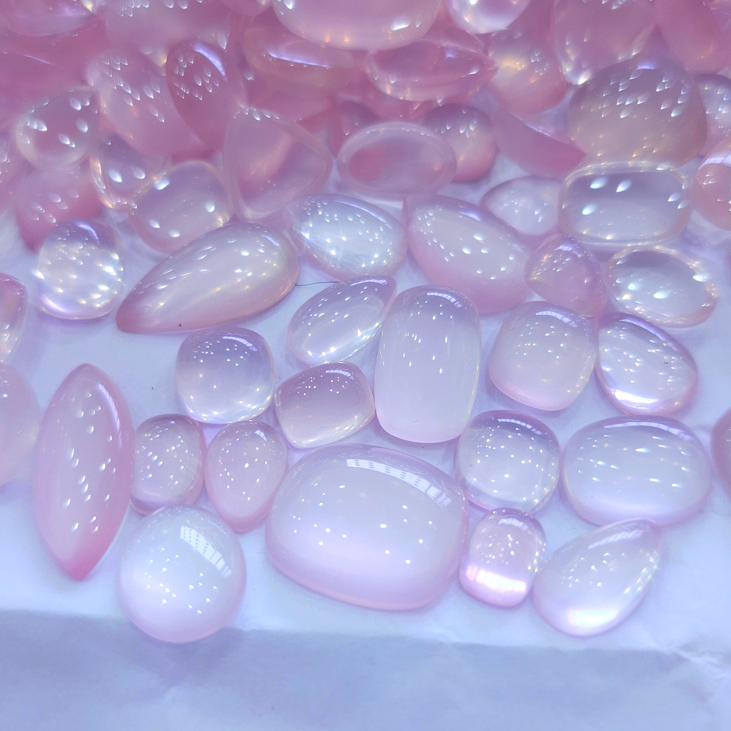 30 Pcs Rosequartz Cabochons from Arizona : Top quality 10-20mm - The LabradoriteKing